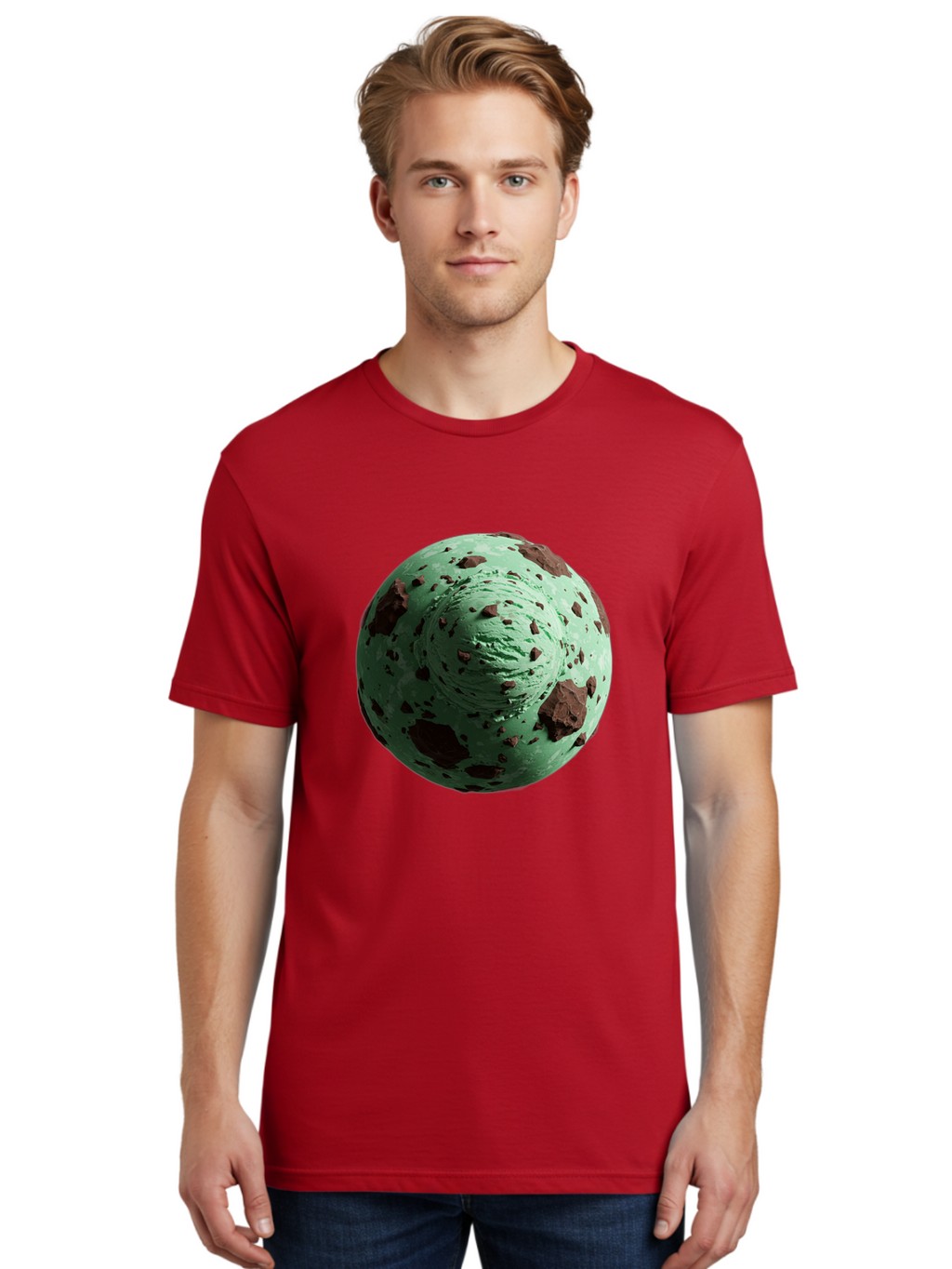 Mint-Chocolate-Chip-Ice-Cream Men'S Graphic Tee, 100% Cotton, Comfortable Casual Summer Wear, Machine Washable, Vintage Camera, Old Camera, Antique Camera, Black Camera, Classic Photography, Photography Equipment, Nostalgic Device, Bak887