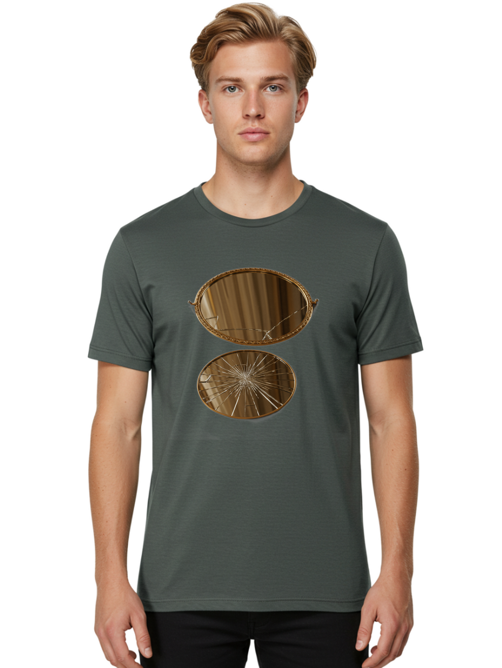Mirrored-Trays Men'S Graphic Tee, 100% Cotton, Comfortable Casual Summer Wear, Machine Washable, Vintage Camera, Old Camera, Antique Camera, Black Camera, Classic Photography, Photography Equipment, Nostalgic Device, Film Camera, Camera Art Bak888
