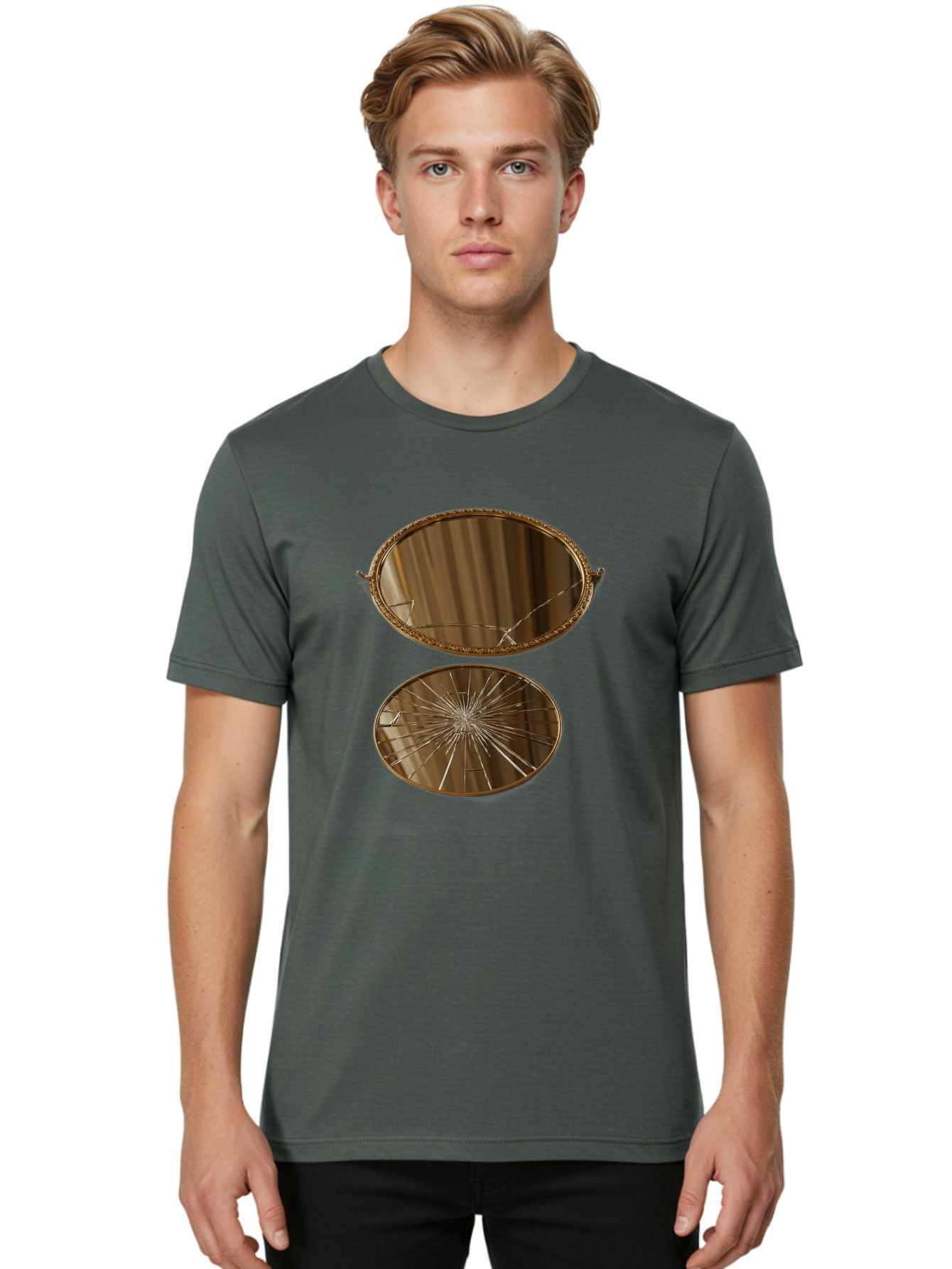 Mirrored-Trays Men'S Graphic Tee, 100% Cotton, Comfortable Casual Summer Wear, Machine Washable, Vintage Camera, Old Camera, Antique Camera, Black Camera, Classic Photography, Photography Equipment, Nostalgic Device, Film Camera, Camera Art Bak888