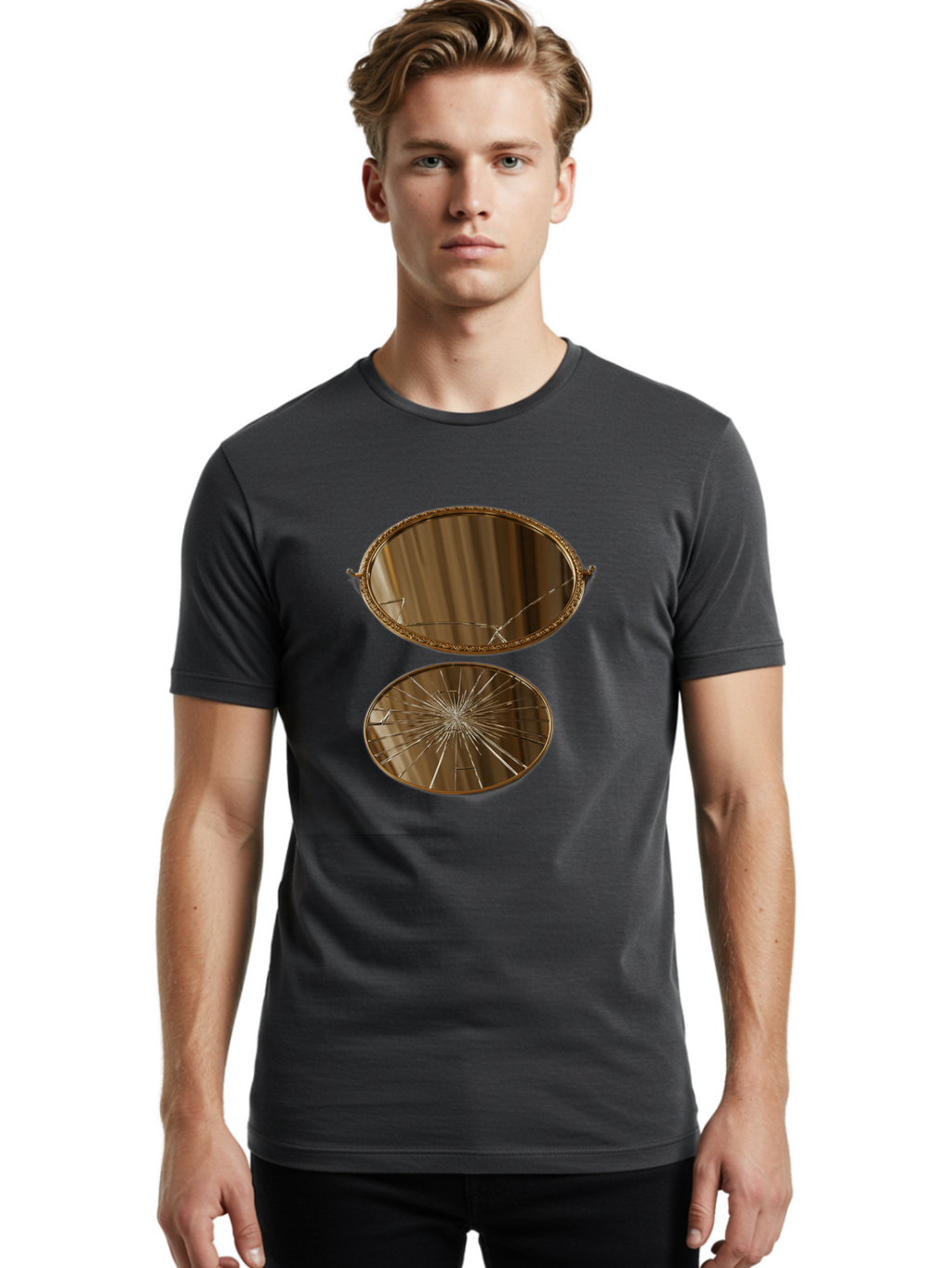 Mirrored-Trays Men'S Graphic Tee, 100% Cotton, Comfortable Casual Summer Wear, Machine Washable, Vintage Camera, Old Camera, Antique Camera, Black Camera, Classic Photography, Photography Equipment, Nostalgic Device, Film Camera, Camera Art Bak888