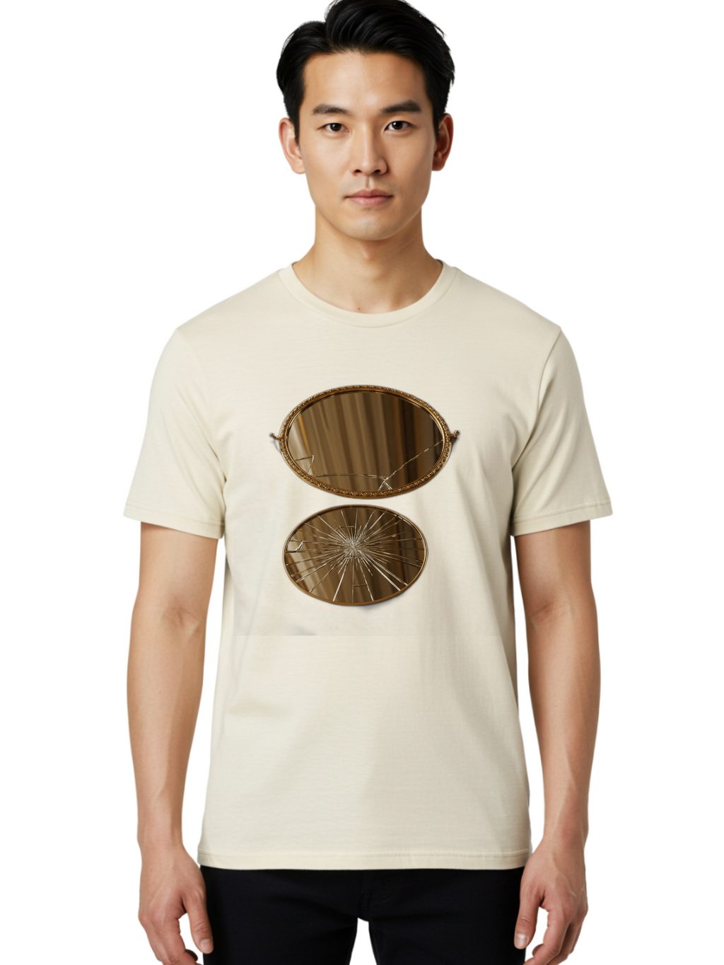 Mirrored-Trays Men'S Graphic Tee, 100% Cotton, Comfortable Casual Summer Wear, Machine Washable, Vintage Camera, Old Camera, Antique Camera, Black Camera, Classic Photography, Photography Equipment, Nostalgic Device, Film Camera, Camera Art Bak888