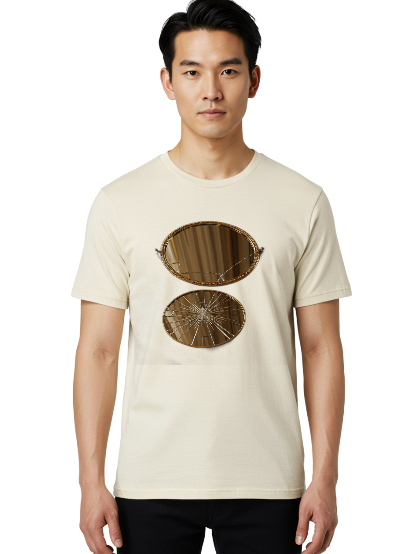 Mirrored-Trays Men'S Graphic Tee, 100% Cotton, Comfortable Casual Summer Wear, Machine Washable, Vintage Camera, Old Camera, Antique Camera, Black Camera, Classic Photography, Photography Equipment, Nostalgic Device, Film Camera, Camera Art Bak888