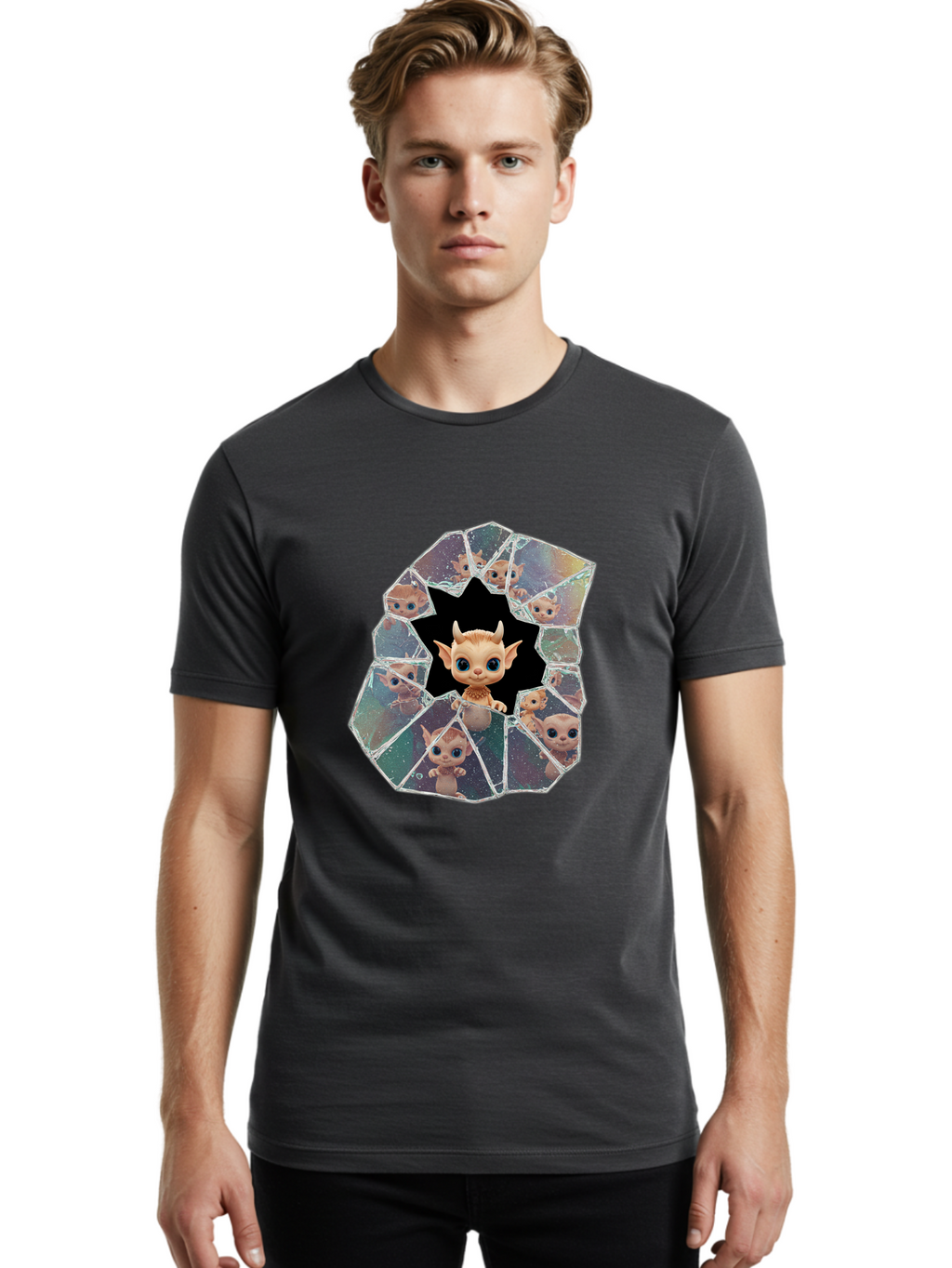 Mogwai-Breaking-Glass Men'S Graphic Tee, 100% Cotton, Comfortable Casual Summer Wear, Machine Washable, Vintage Camera, Old Camera, Antique Camera, Black Camera, Classic Photography, Photography Equipment, Nostalgic Device, Film Camera, Bak889
