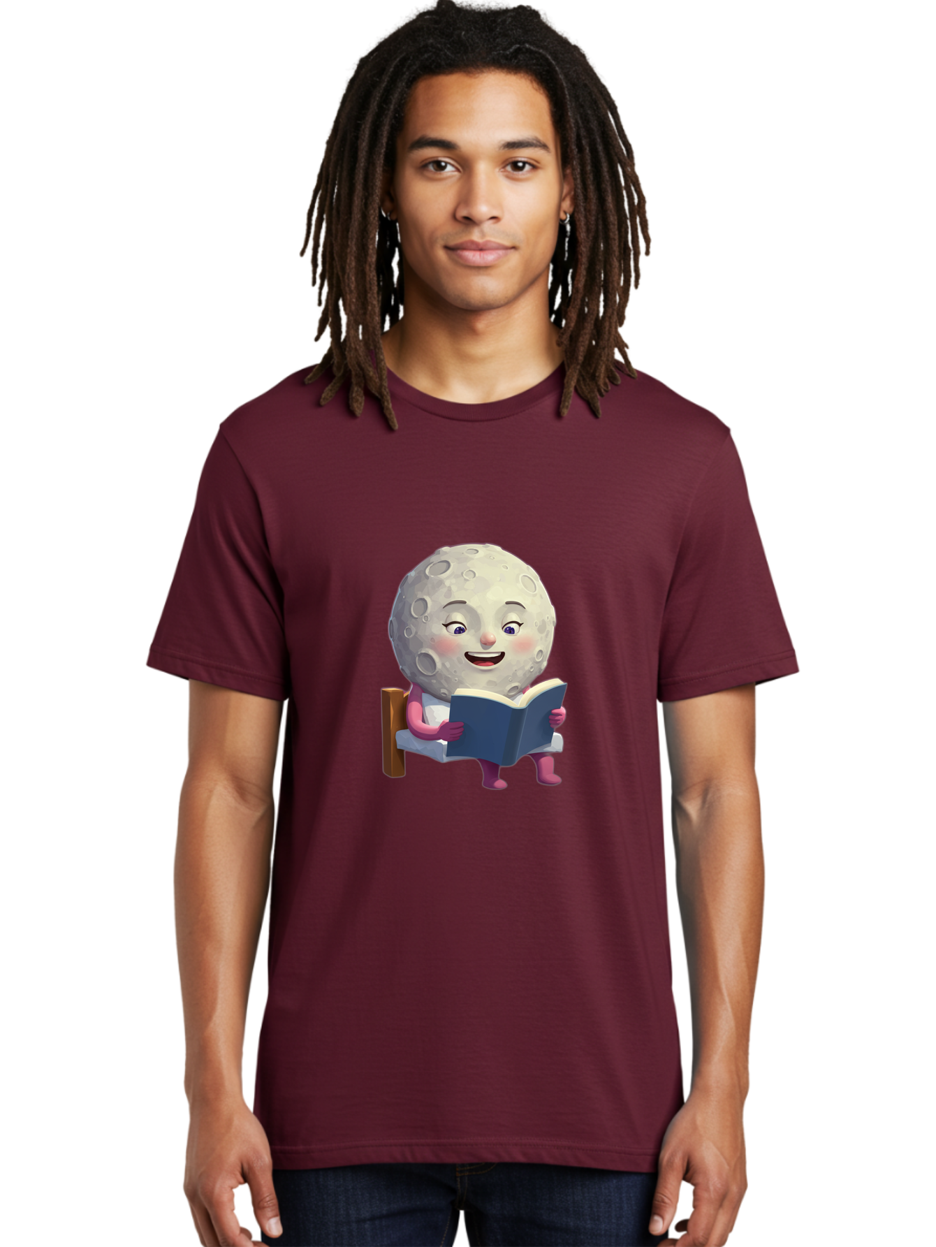 Moon-Reading-Book Men'S Graphic Tee, 100% Cotton, Comfortable Casual Summer Wear, Machine Washable, Vintage Camera, Old Camera, Antique Camera, Black Camera, Classic Photography, Photography Equipment, Nostalgic Device, Film Camera, Camera Art Bak896