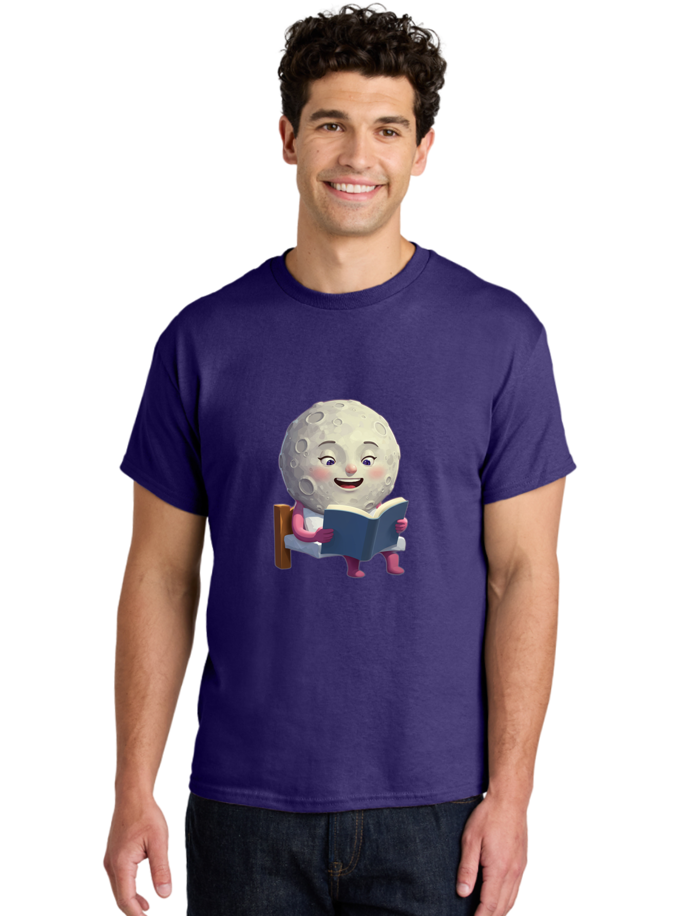 Moon-Reading-Book Men'S Graphic Tee, 100% Cotton, Comfortable Casual Summer Wear, Machine Washable, Vintage Camera, Old Camera, Antique Camera, Black Camera, Classic Photography, Photography Equipment, Nostalgic Device, Film Camera, Camera Art Bak896