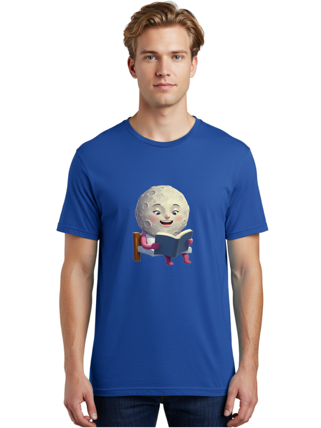 Moon-Reading-Book Men'S Graphic Tee, 100% Cotton, Comfortable Casual Summer Wear, Machine Washable, Vintage Camera, Old Camera, Antique Camera, Black Camera, Classic Photography, Photography Equipment, Nostalgic Device, Film Camera, Camera Art Bak896