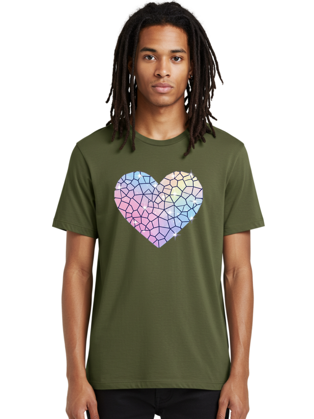 Mosaic-Heart-1 Men'S Graphic Tee, 100% Cotton, Comfortable Casual Summer Wear, Machine Washable, Vintage Camera, Old Camera, Antique Camera, Black Camera, Classic Photography, Photography Equipment, Nostalgic Device, Film Camera, Camera Art Bak904