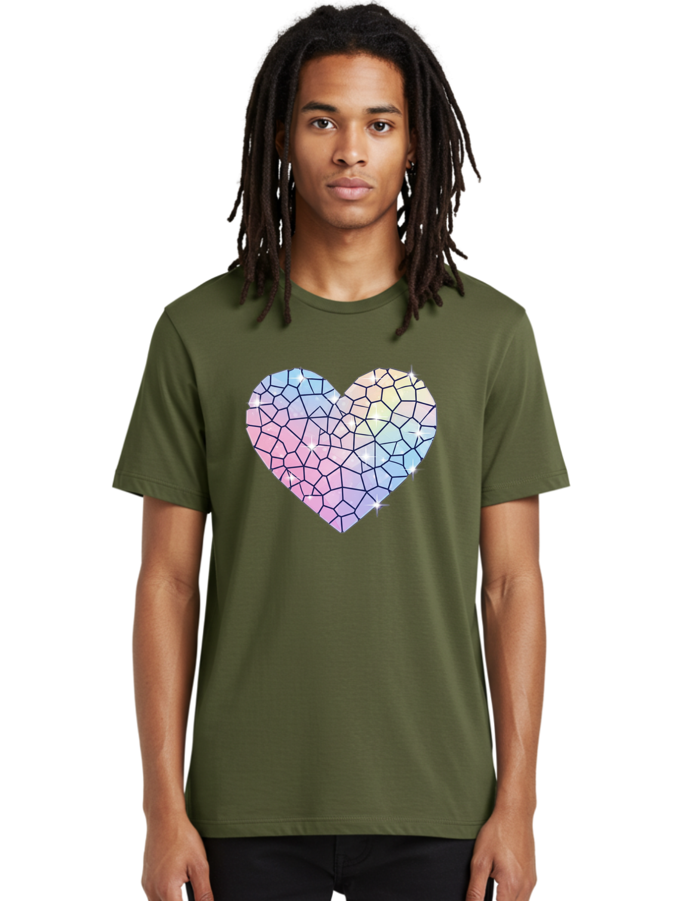 Mosaic-Heart-1 Men'S Graphic Tee, 100% Cotton, Comfortable Casual Summer Wear, Machine Washable, Vintage Camera, Old Camera, Antique Camera, Black Camera, Classic Photography, Photography Equipment, Nostalgic Device, Film Camera, Camera Art Bak904