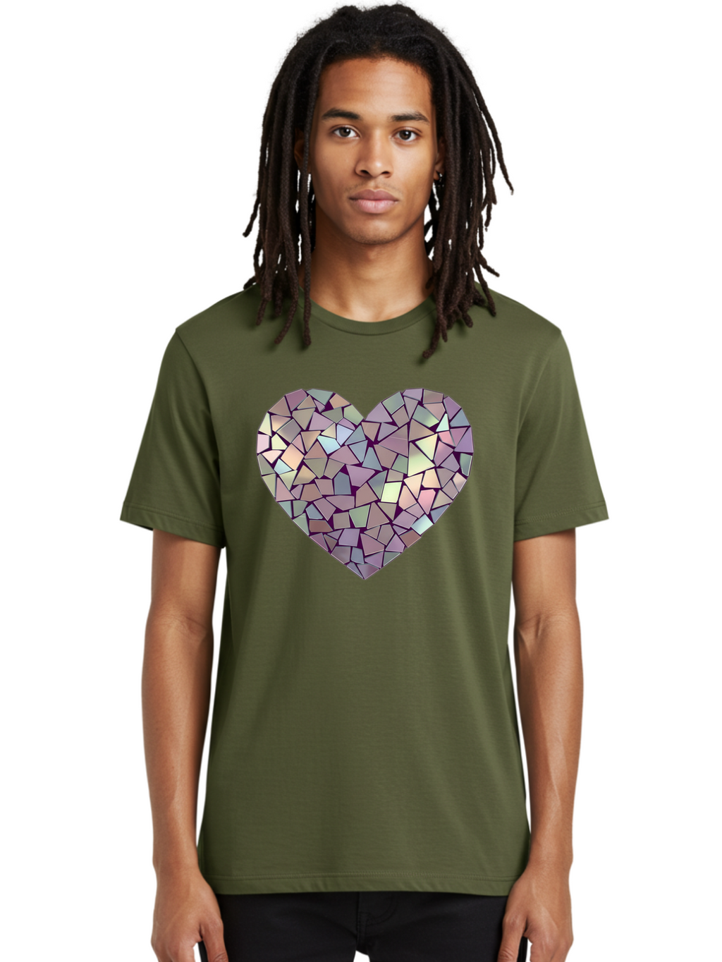 Mosaic-Heart Men'S Graphic Tee, 100% Cotton, Comfortable Casual Summer Wear, Machine Washable, Vintage Camera, Old Camera, Antique Camera, Black Camera, Classic Photography, Photography Equipment, Nostalgic Device, Film Camera, Camera Art Bak906