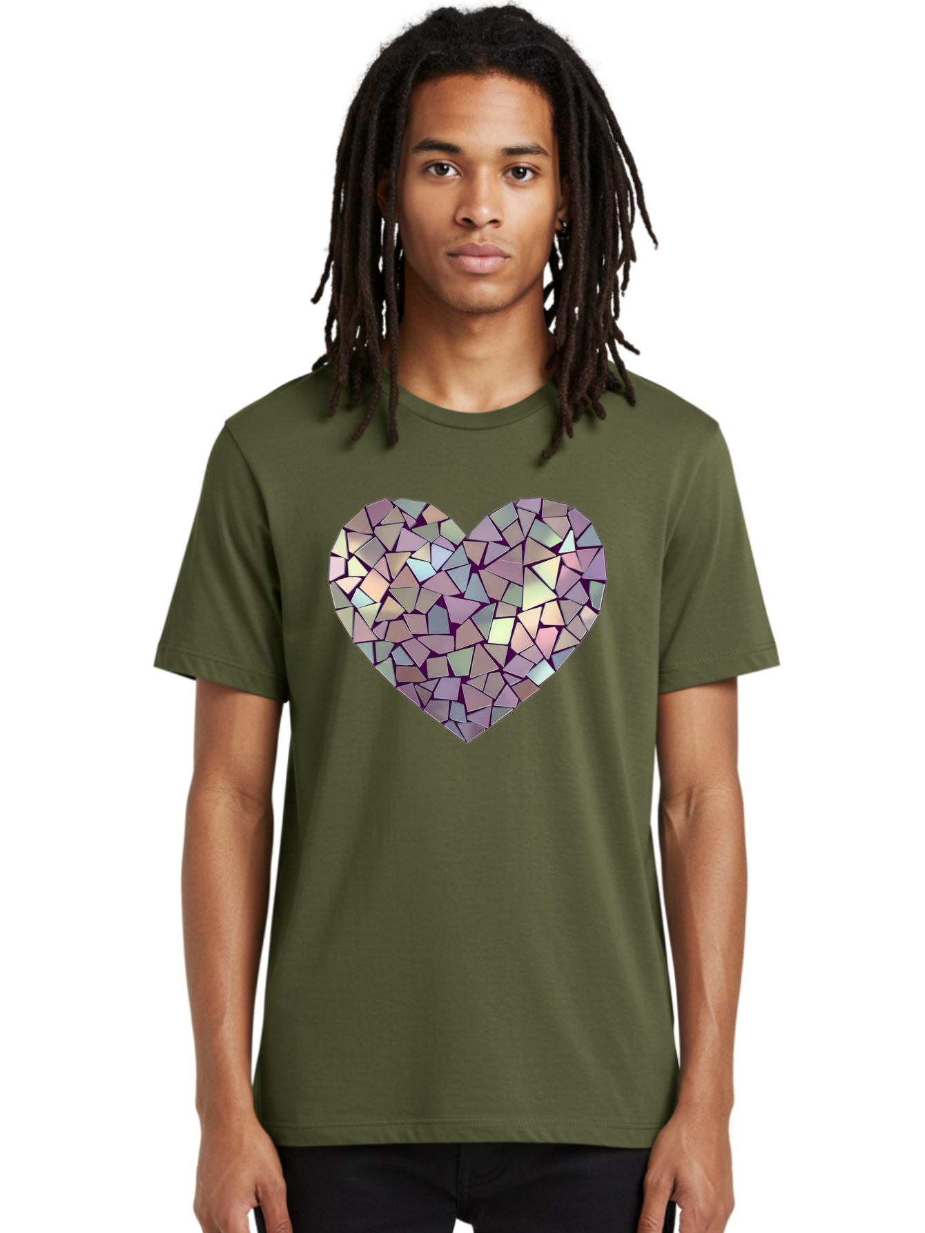 Mosaic-Heart Men'S Graphic Tee, 100% Cotton, Comfortable Casual Summer Wear, Machine Washable, Vintage Camera, Old Camera, Antique Camera, Black Camera, Classic Photography, Photography Equipment, Nostalgic Device, Film Camera, Camera Art Bak906
