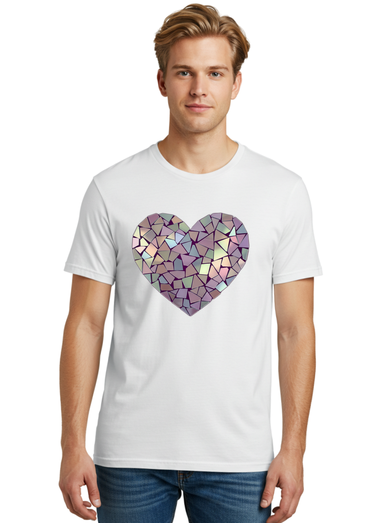 Mosaic-Heart Men'S Graphic Tee, 100% Cotton, Comfortable Casual Summer Wear, Machine Washable, Vintage Camera, Old Camera, Antique Camera, Black Camera, Classic Photography, Photography Equipment, Nostalgic Device, Film Camera, Camera Art Bak906