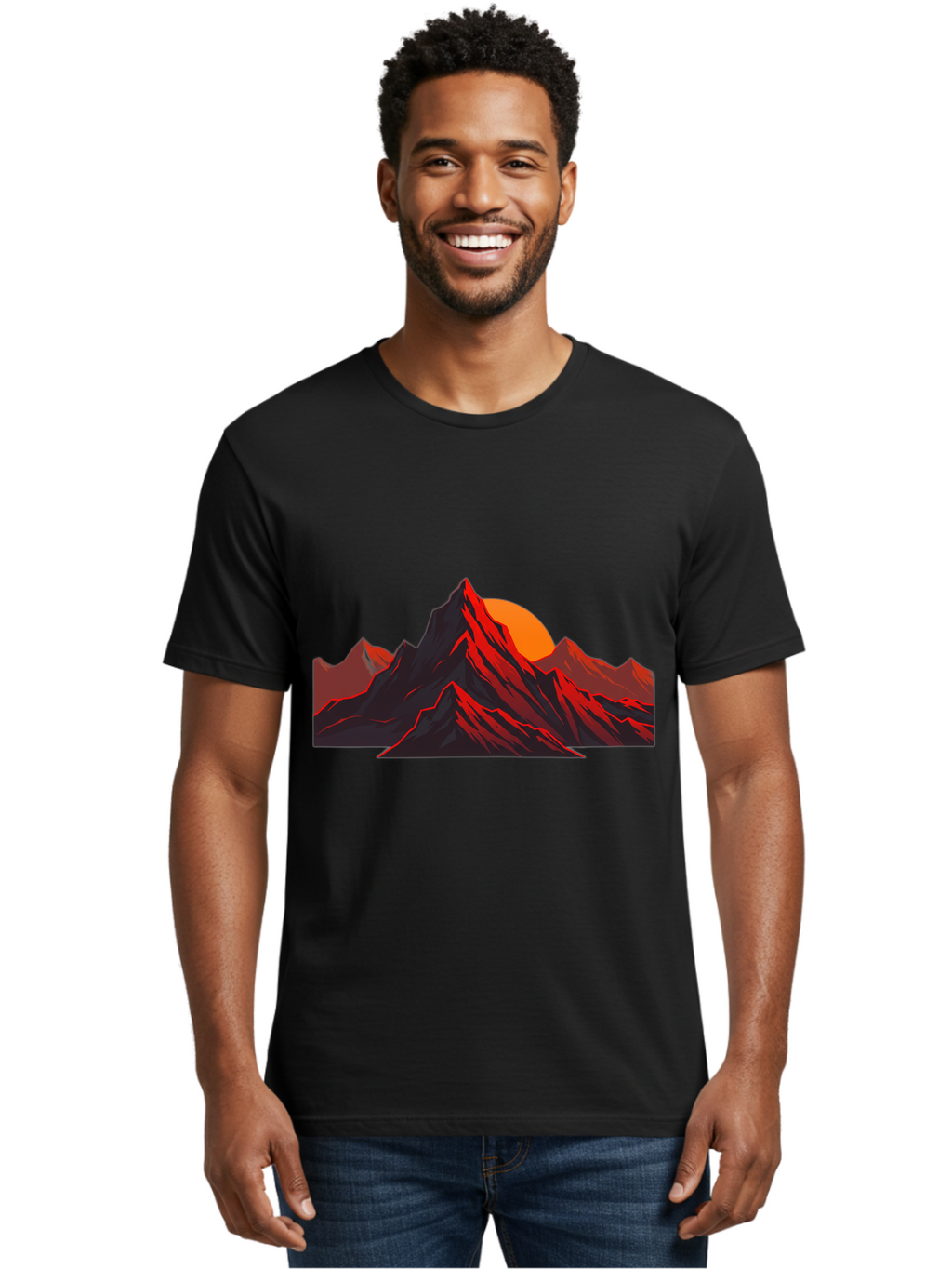 Mountain-At-Sunset Men'S Graphic Tee, 100% Cotton, Comfortable Casual Summer Wear, Machine Washable, Vintage Camera, Old Camera, Antique Camera, Black Camera, Classic Photography, Photography Equipment, Nostalgic Device, Film Camera, Bak909