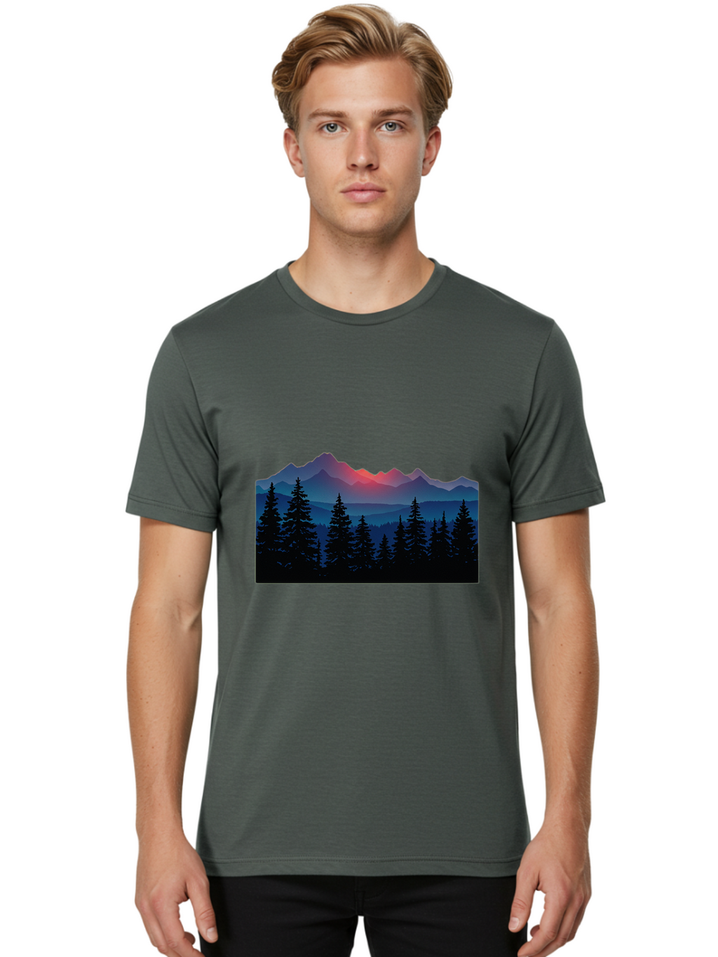 Mountain-Landscape Men'S Graphic Tee, 100% Cotton, Comfortable Casual Summer Wear, Machine Washable, Vintage Camera, Old Camera, Antique Camera, Black Camera, Classic Photography, Photography Equipment, Nostalgic Device, Film Camera, Bak910