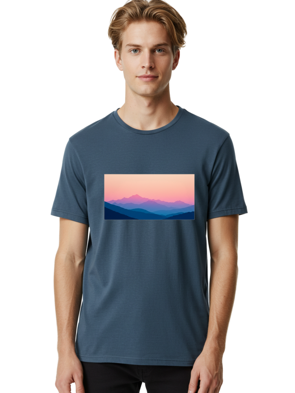 Mountain-Silhouettes Men'S Graphic Tee, 100% Cotton, Comfortable Casual Summer Wear, Machine Washable, Vintage Camera, Old Camera, Antique Camera, Black Camera, Classic Photography, Photography Equipment, Nostalgic Device, Film Camera, Bak913
