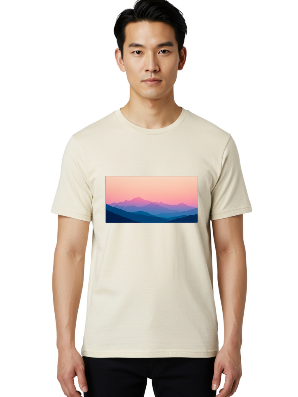 Mountain-Silhouettes Men'S Graphic Tee, 100% Cotton, Comfortable Casual Summer Wear, Machine Washable, Vintage Camera, Old Camera, Antique Camera, Black Camera, Classic Photography, Photography Equipment, Nostalgic Device, Film Camera, Bak913