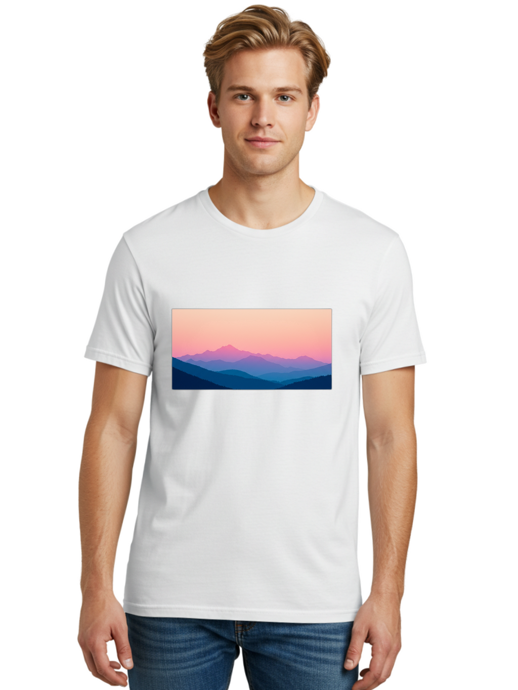 Mountain-Silhouettes Men'S Graphic Tee, 100% Cotton, Comfortable Casual Summer Wear, Machine Washable, Vintage Camera, Old Camera, Antique Camera, Black Camera, Classic Photography, Photography Equipment, Nostalgic Device, Film Camera, Bak913