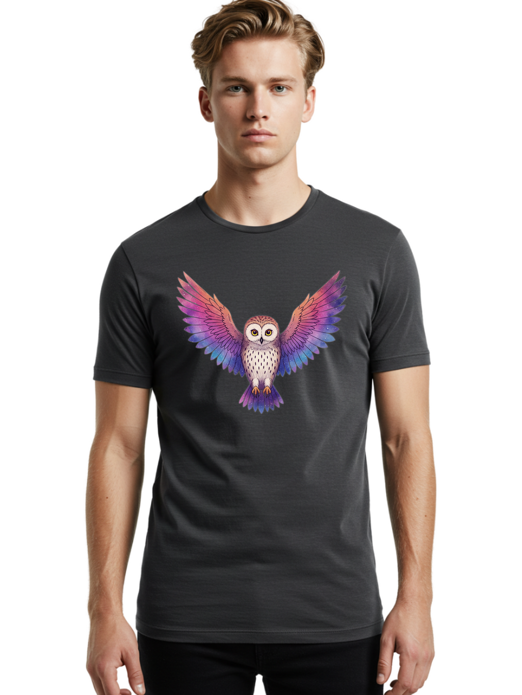 Multicolored-Owl Men'S Graphic Tee, 100% Cotton, Comfortable Casual Summer Wear, Machine Washable, Vintage Camera, Old Camera, Antique Camera, Black Camera, Classic Photography, Photography Equipment, Nostalgic Device, Film Camera, Camera Art Bak915