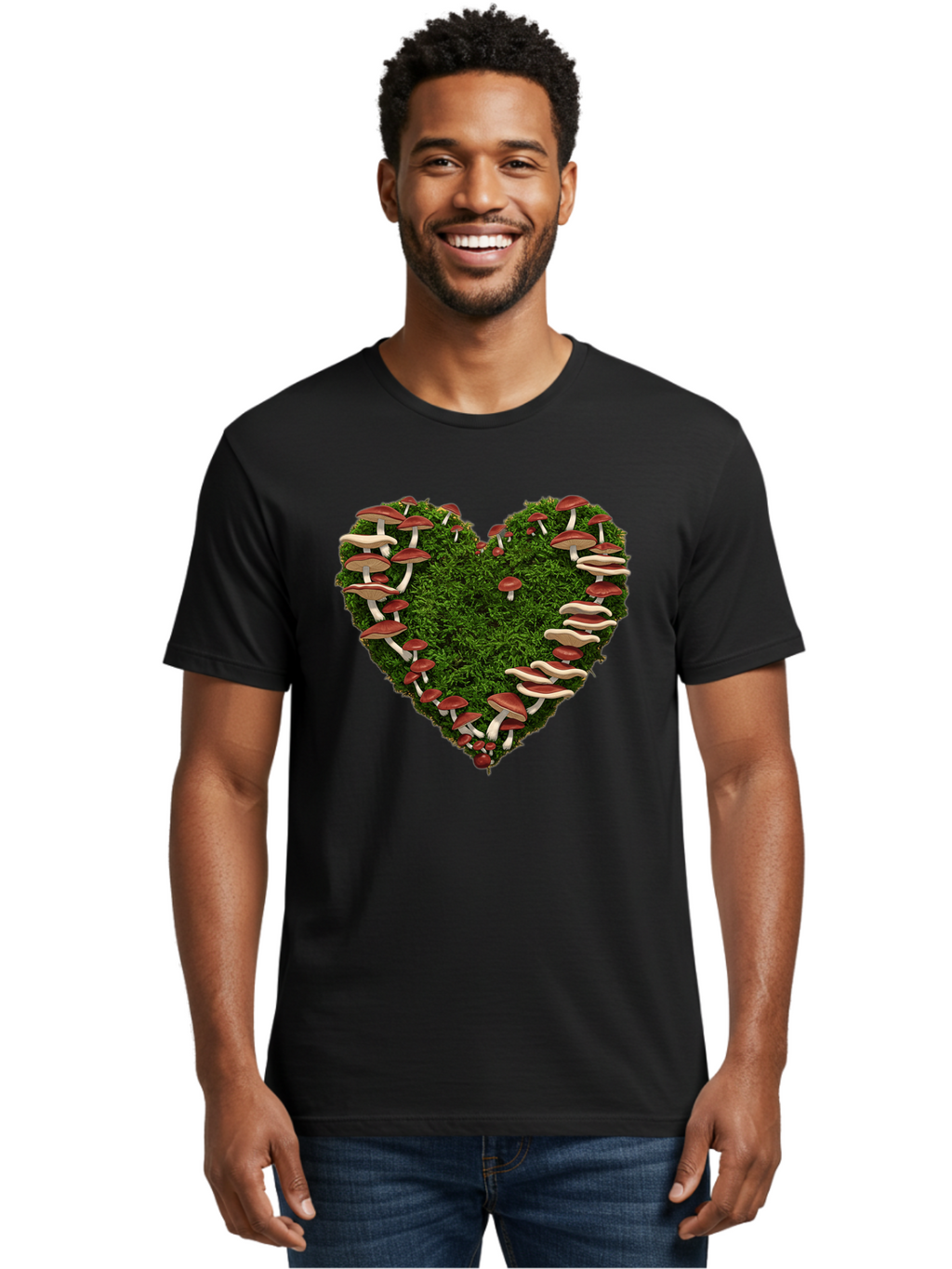 Mushroom-Heart Men'S Graphic Tee, 100% Cotton, Comfortable Casual Summer Wear, Machine Washable, Vintage Camera, Old Camera, Antique Camera, Black Camera, Classic Photography, Photography Equipment, Nostalgic Device, Film Camera, Camera Art Bak918