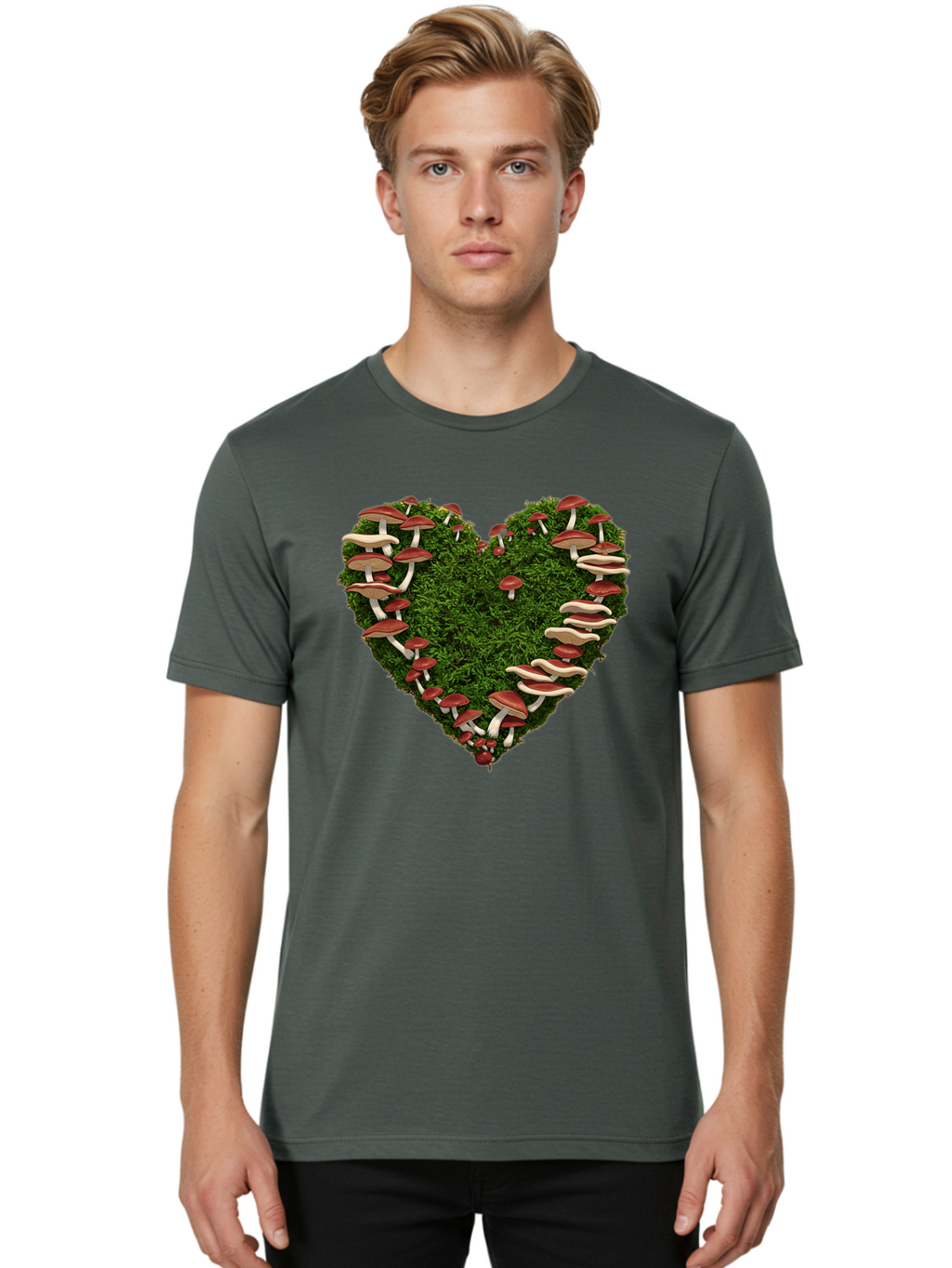 Mushroom-Heart Men'S Graphic Tee, 100% Cotton, Comfortable Casual Summer Wear, Machine Washable, Vintage Camera, Old Camera, Antique Camera, Black Camera, Classic Photography, Photography Equipment, Nostalgic Device, Film Camera, Camera Art Bak918