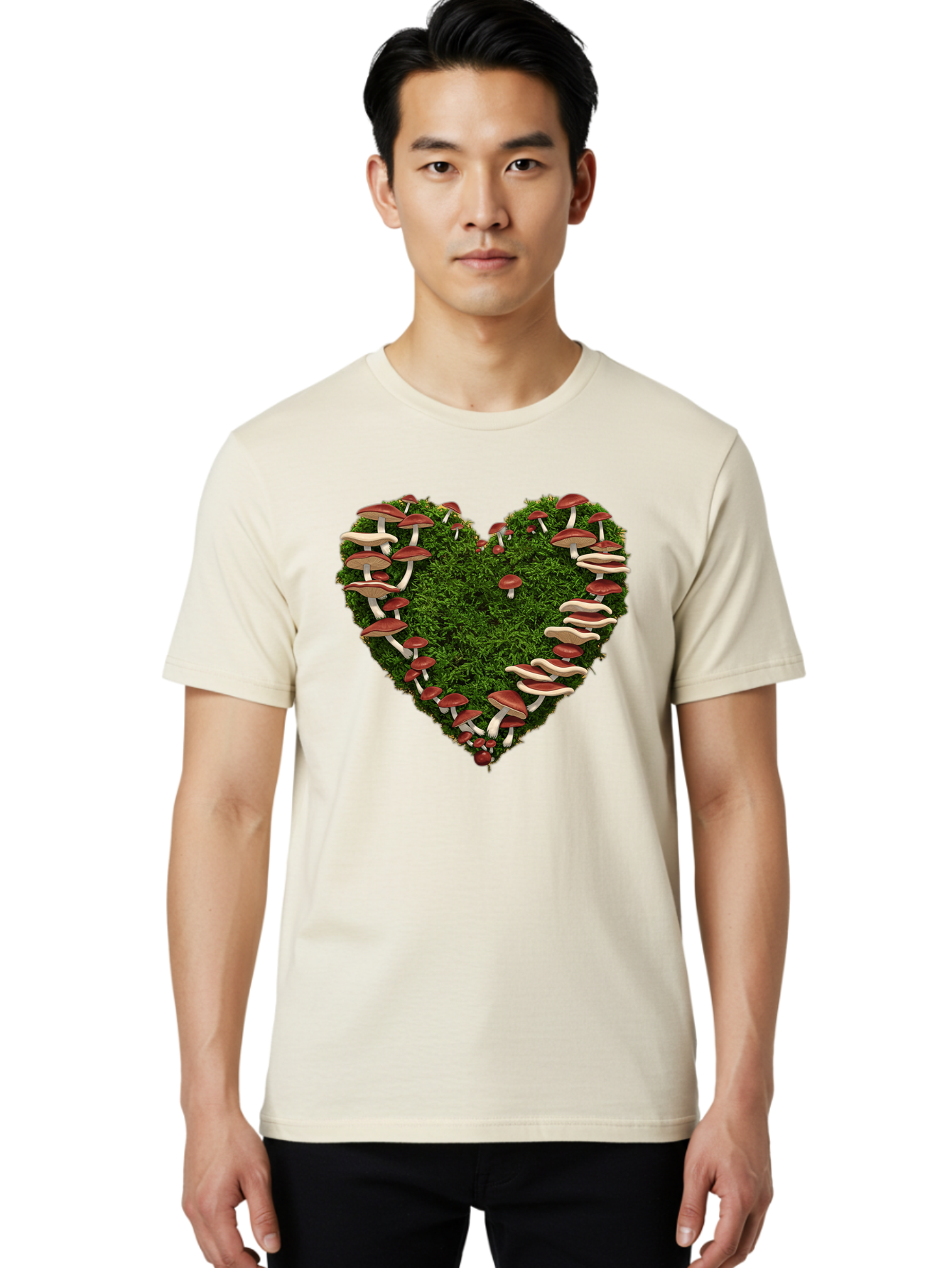 Mushroom-Heart Men'S Graphic Tee, 100% Cotton, Comfortable Casual Summer Wear, Machine Washable, Vintage Camera, Old Camera, Antique Camera, Black Camera, Classic Photography, Photography Equipment, Nostalgic Device, Film Camera, Camera Art Bak918