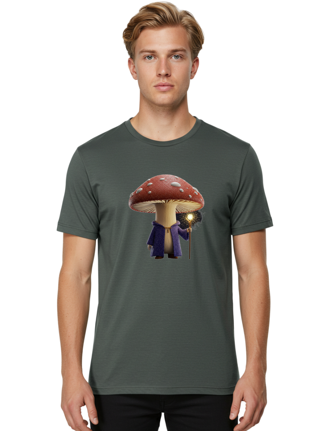 Mushroom-Wizard Men'S Graphic Tee, 100% Cotton, Comfortable Casual Summer Wear, Machine Washable, Vintage Camera, Old Camera, Antique Camera, Black Camera, Classic Photography, Photography Equipment, Nostalgic Device, Film Camera, Camera Art Bak921