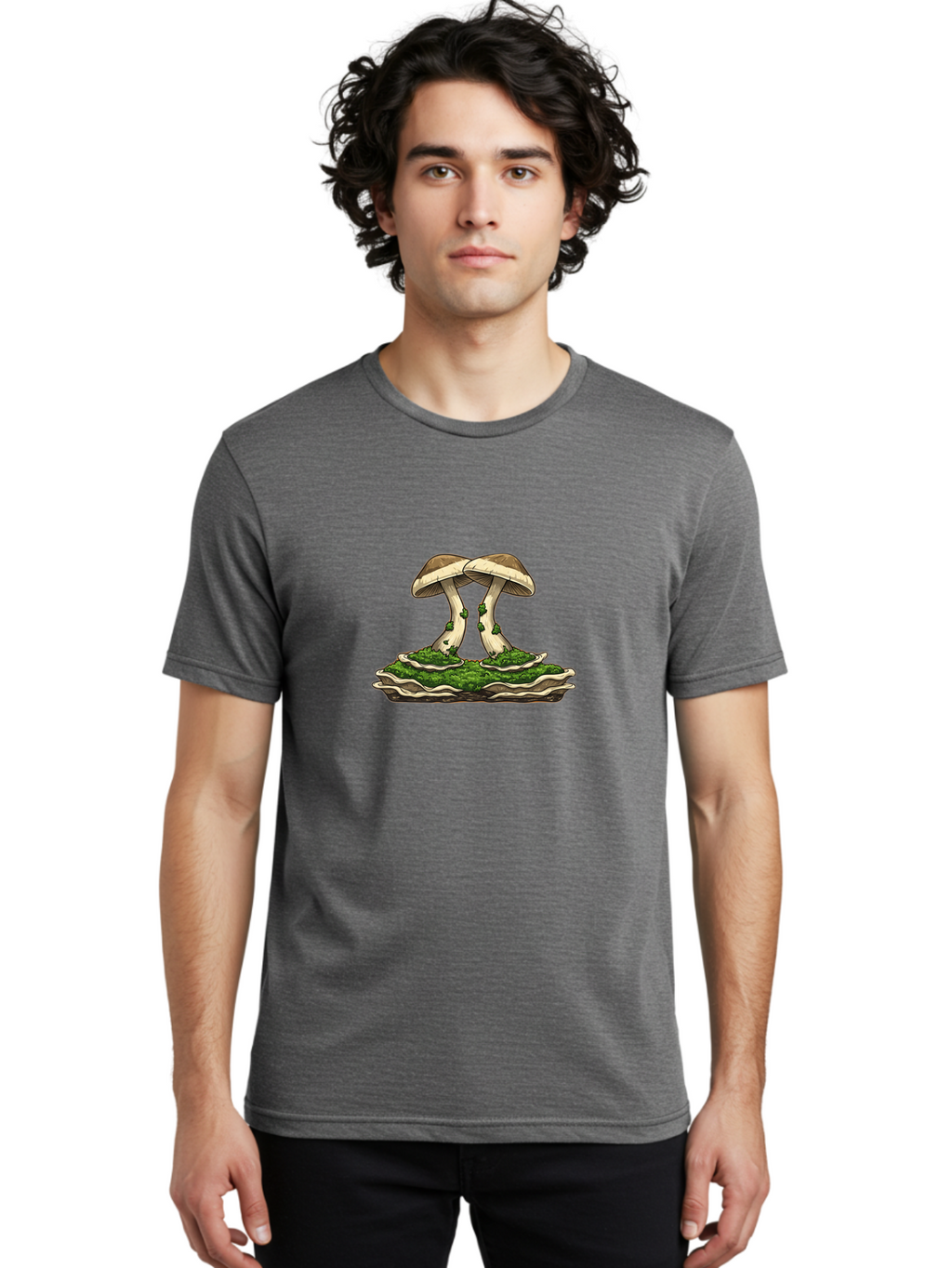 Mushrooms Men'S Graphic Tee, 100% Cotton, Comfortable Casual Summer Wear, Machine Washable, Vintage Camera, Old Camera, Antique Camera, Black Camera, Classic Photography, Photography Equipment, Nostalgic Device, Film Camera, Camera Art Bak922