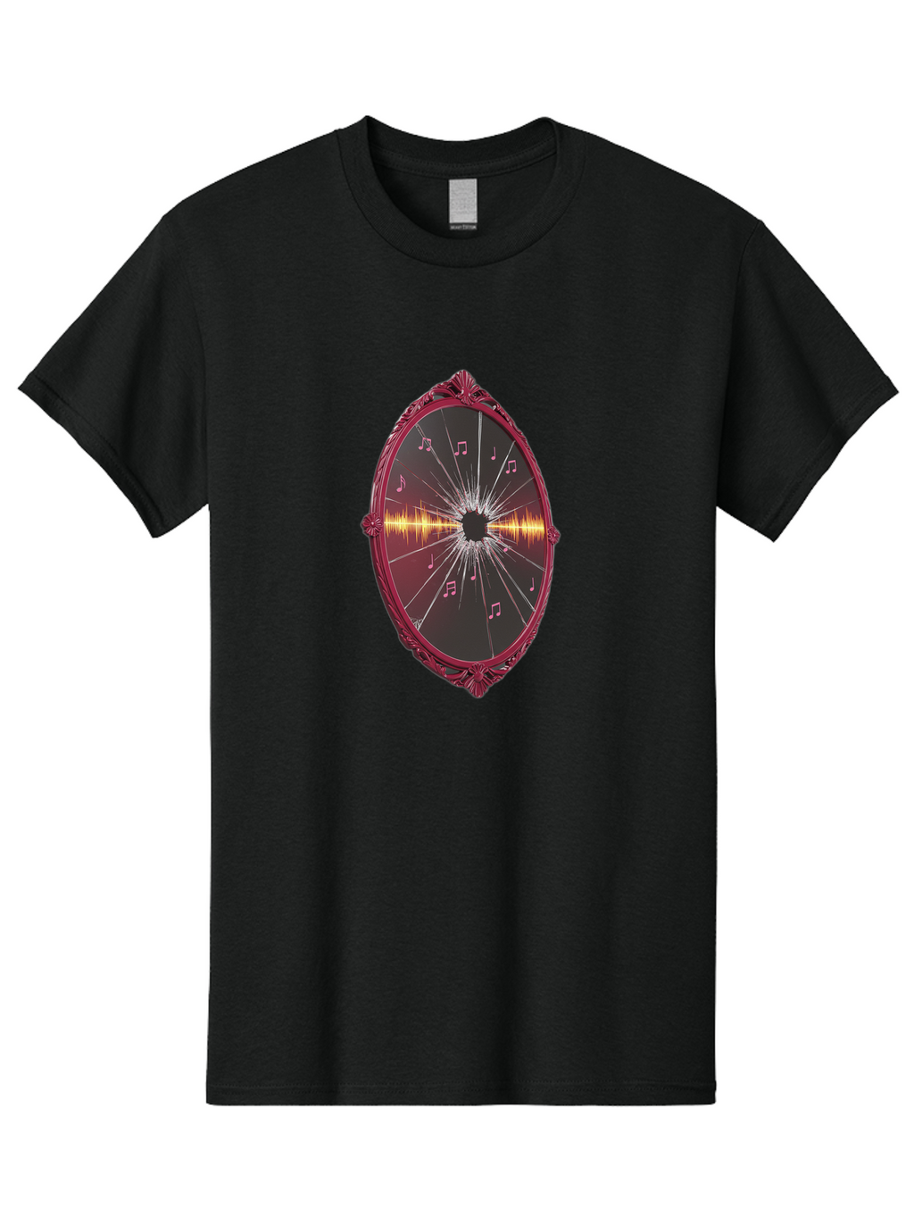 Music-Notes-Shattered-Mirror Men'S Graphic Tee, 100% Cotton, Comfortable Casual Summer Wear, Machine Washable, Vintage Camera, Old Camera, Antique Camera, Black Camera, Classic Photography, Photography Equipment, Nostalgic Device, Film Camera, Bak923