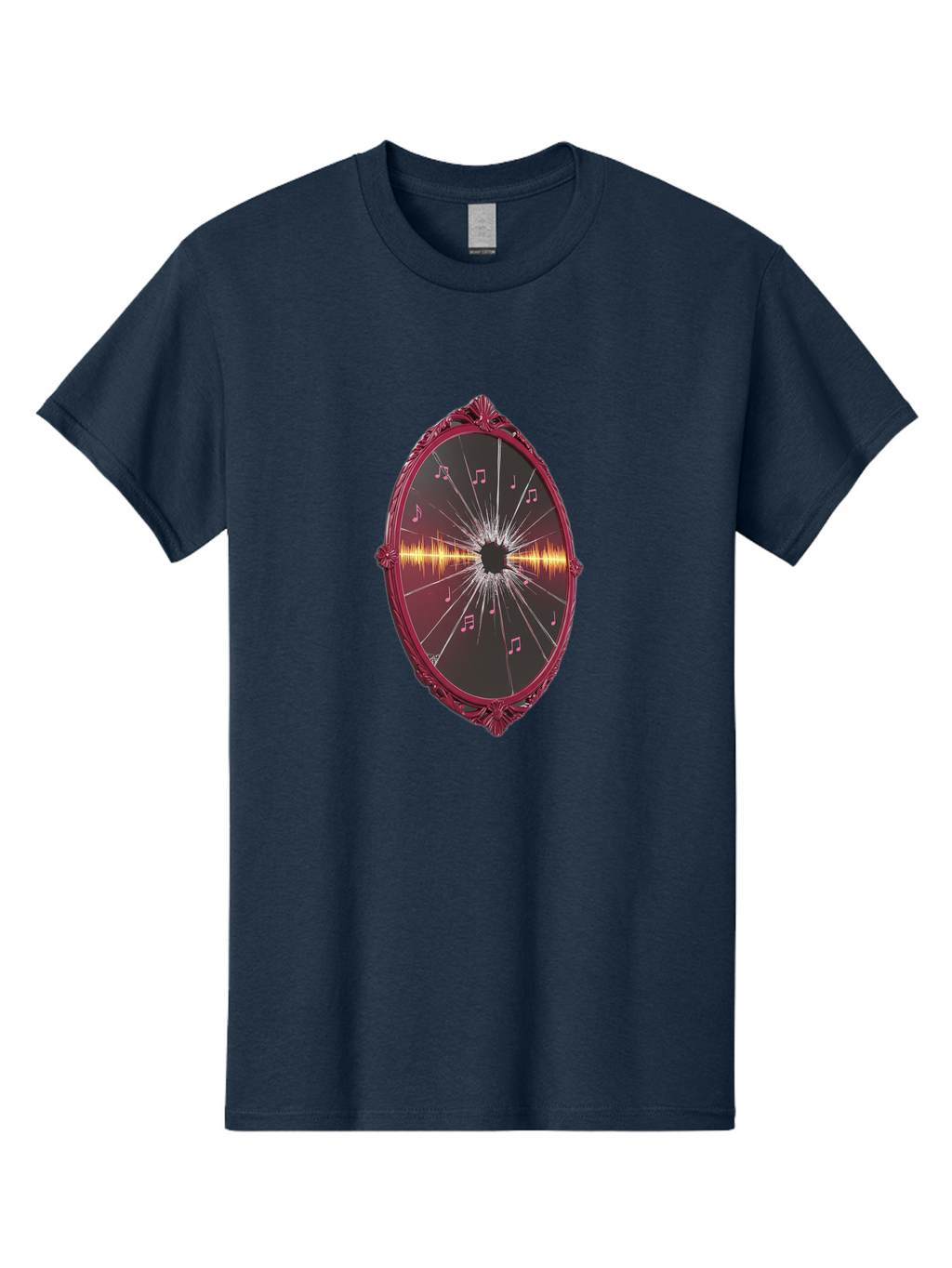 Music-Notes-Shattered-Mirror Men'S Graphic Tee, 100% Cotton, Comfortable Casual Summer Wear, Machine Washable, Vintage Camera, Old Camera, Antique Camera, Black Camera, Classic Photography, Photography Equipment, Nostalgic Device, Film Camera, Bak923