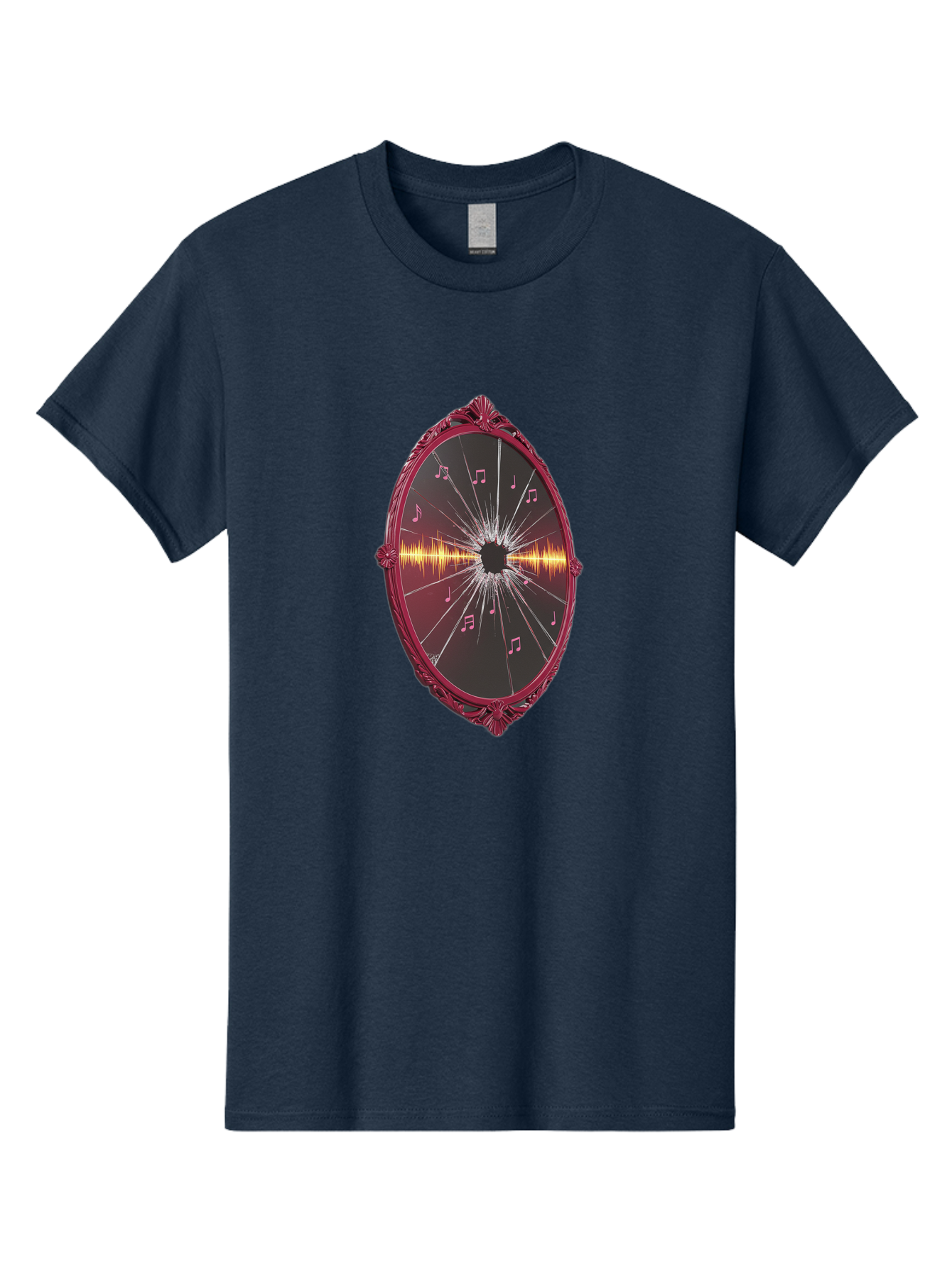 Music-Notes-Shattered-Mirror Men'S Graphic Tee, 100% Cotton, Comfortable Casual Summer Wear, Machine Washable, Vintage Camera, Old Camera, Antique Camera, Black Camera, Classic Photography, Photography Equipment, Nostalgic Device, Film Camera, Bak923