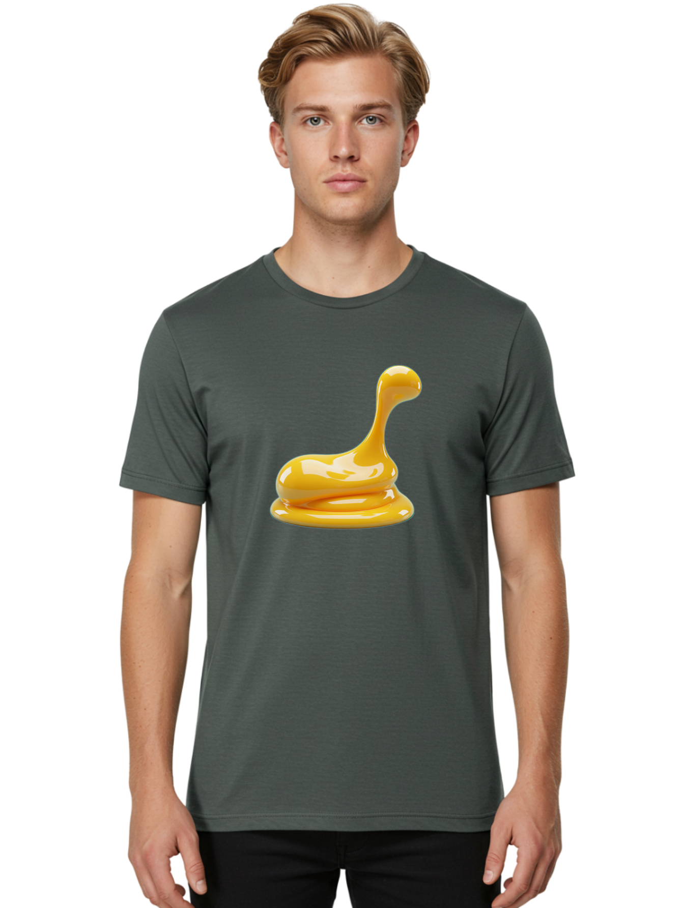 Mustard-Squirt Men'S Graphic Tee, 100% Cotton, Comfortable Casual Summer Wear, Machine Washable, Vintage Camera, Old Camera, Antique Camera, Black Camera, Classic Photography, Photography Equipment, Nostalgic Device, Film Camera, Camera Art Bak924