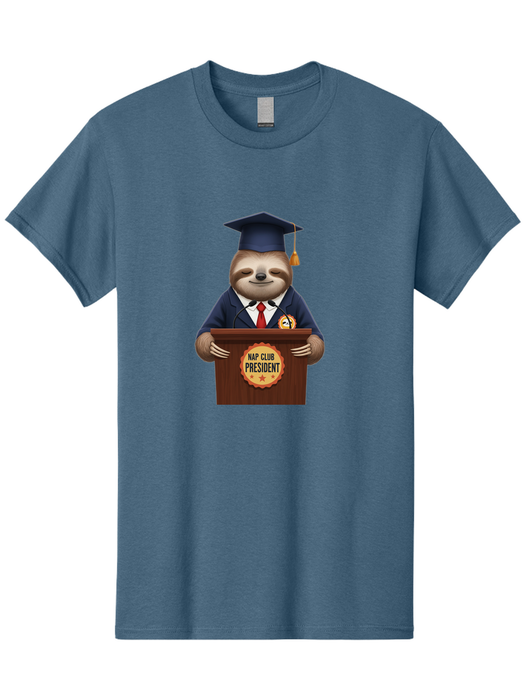 Nap-Club-President-Sloth Men'S Graphic Tee, 100% Cotton, Comfortable Casual Summer Wear, Machine Washable, Vintage Camera, Old Camera, Antique Camera, Black Camera, Classic Photography, Photography Equipment, Nostalgic Device, Film Camera, Bak933