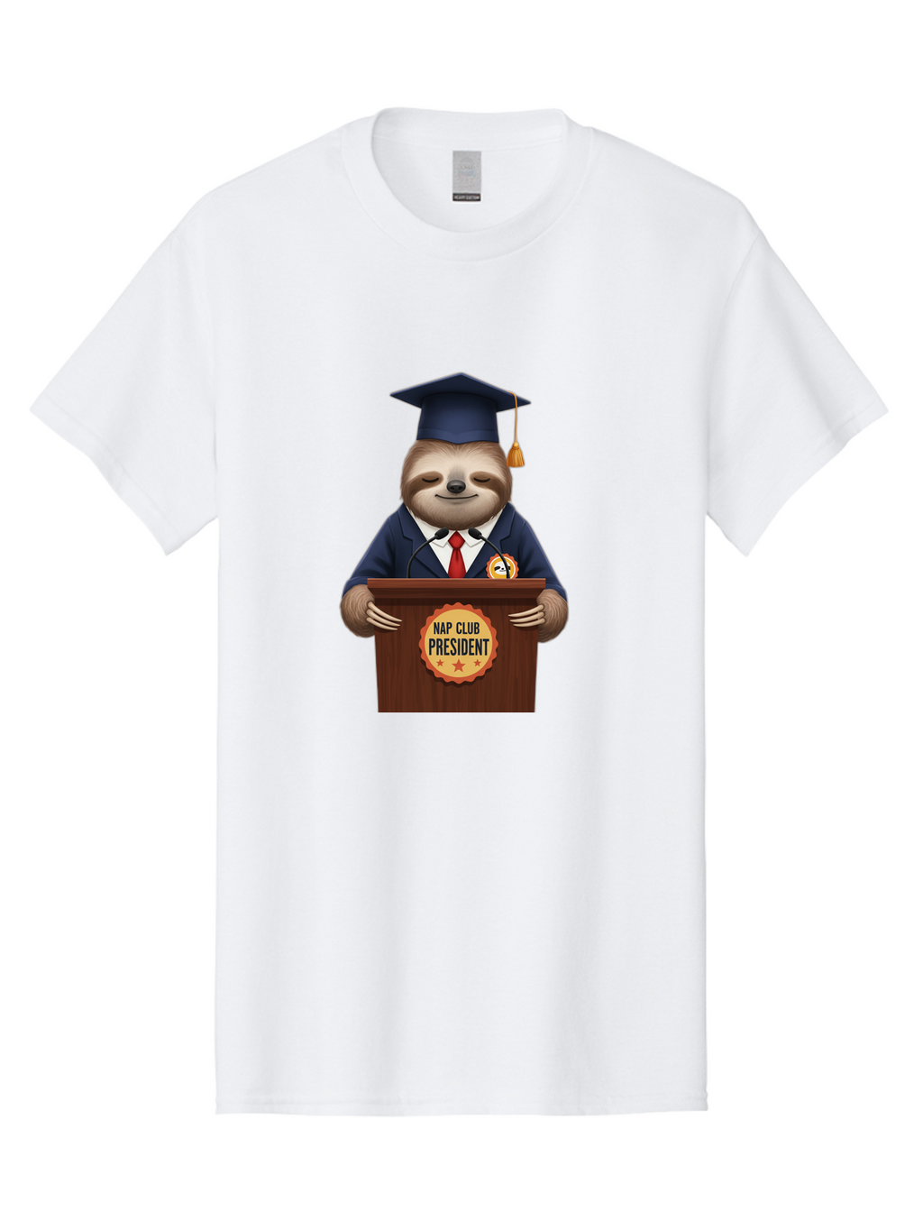 Nap-Club-President-Sloth Men'S Graphic Tee, 100% Cotton, Comfortable Casual Summer Wear, Machine Washable, Vintage Camera, Old Camera, Antique Camera, Black Camera, Classic Photography, Photography Equipment, Nostalgic Device, Film Camera, Bak933