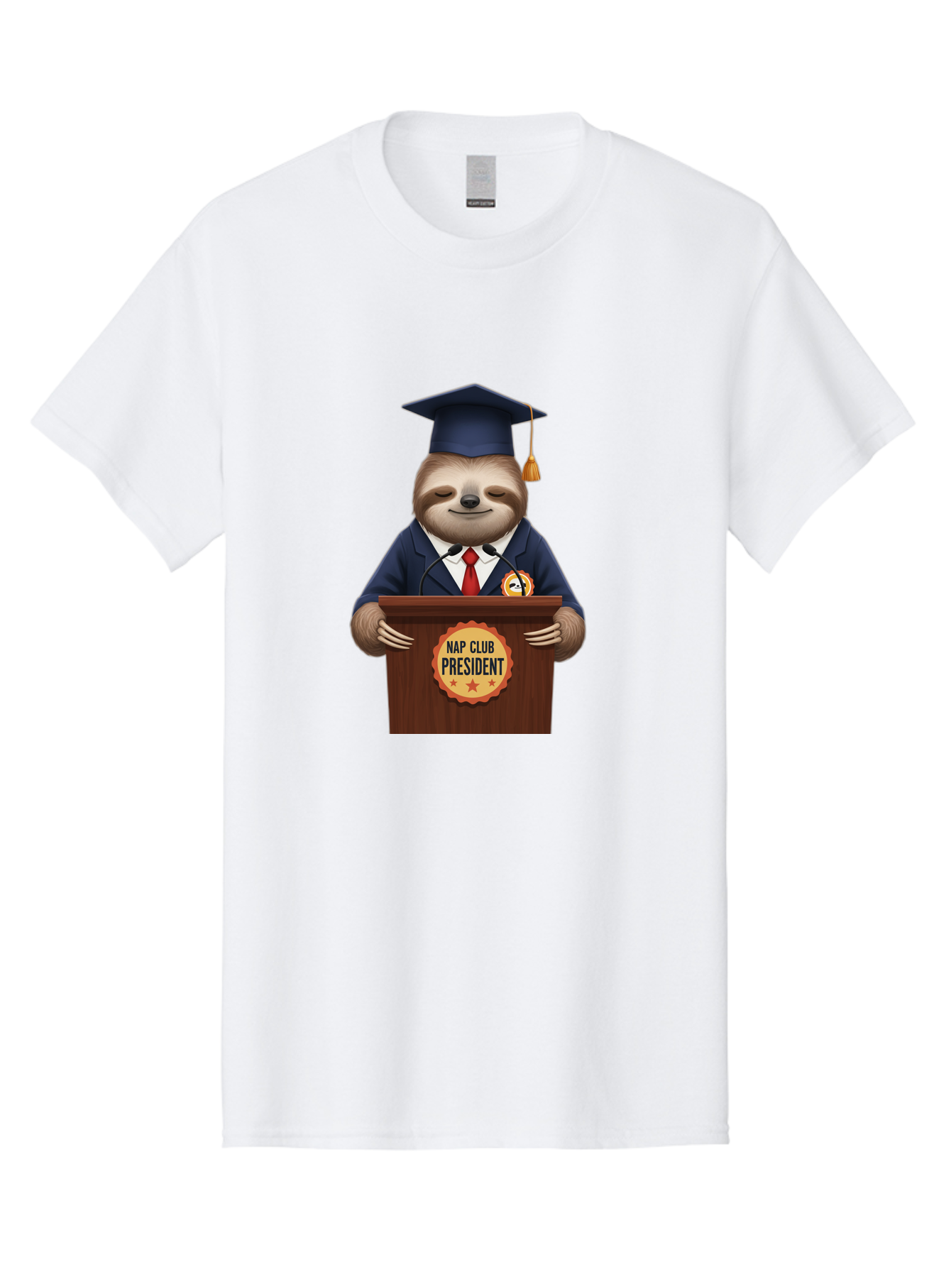 Nap-Club-President-Sloth Men'S Graphic Tee, 100% Cotton, Comfortable Casual Summer Wear, Machine Washable, Vintage Camera, Old Camera, Antique Camera, Black Camera, Classic Photography, Photography Equipment, Nostalgic Device, Film Camera, Bak933