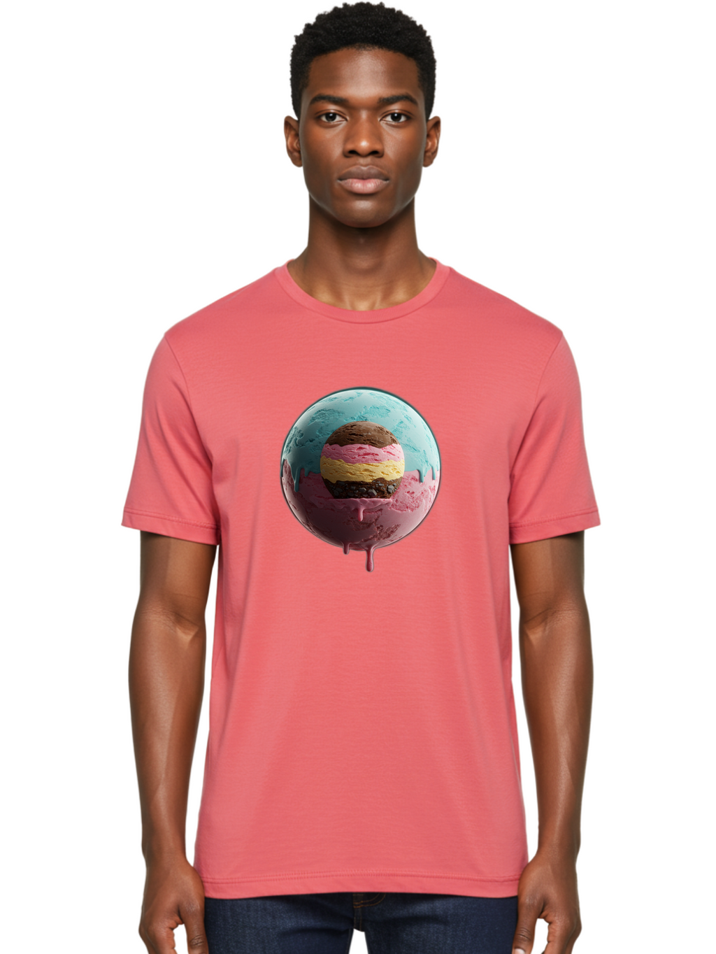 Neapolitan-Ice-Cream-Globe Men'S Graphic Tee, 100% Cotton, Comfortable Casual Summer Wear, Machine Washable, Vintage Camera, Old Camera, Antique Camera, Black Camera, Classic Photography, Photography Equipment, Nostalgic Device, Film Camera, Bak936