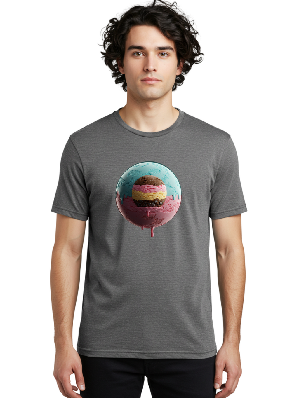 Neapolitan-Ice-Cream-Globe Men'S Graphic Tee, 100% Cotton, Comfortable Casual Summer Wear, Machine Washable, Vintage Camera, Old Camera, Antique Camera, Black Camera, Classic Photography, Photography Equipment, Nostalgic Device, Film Camera, Bak936