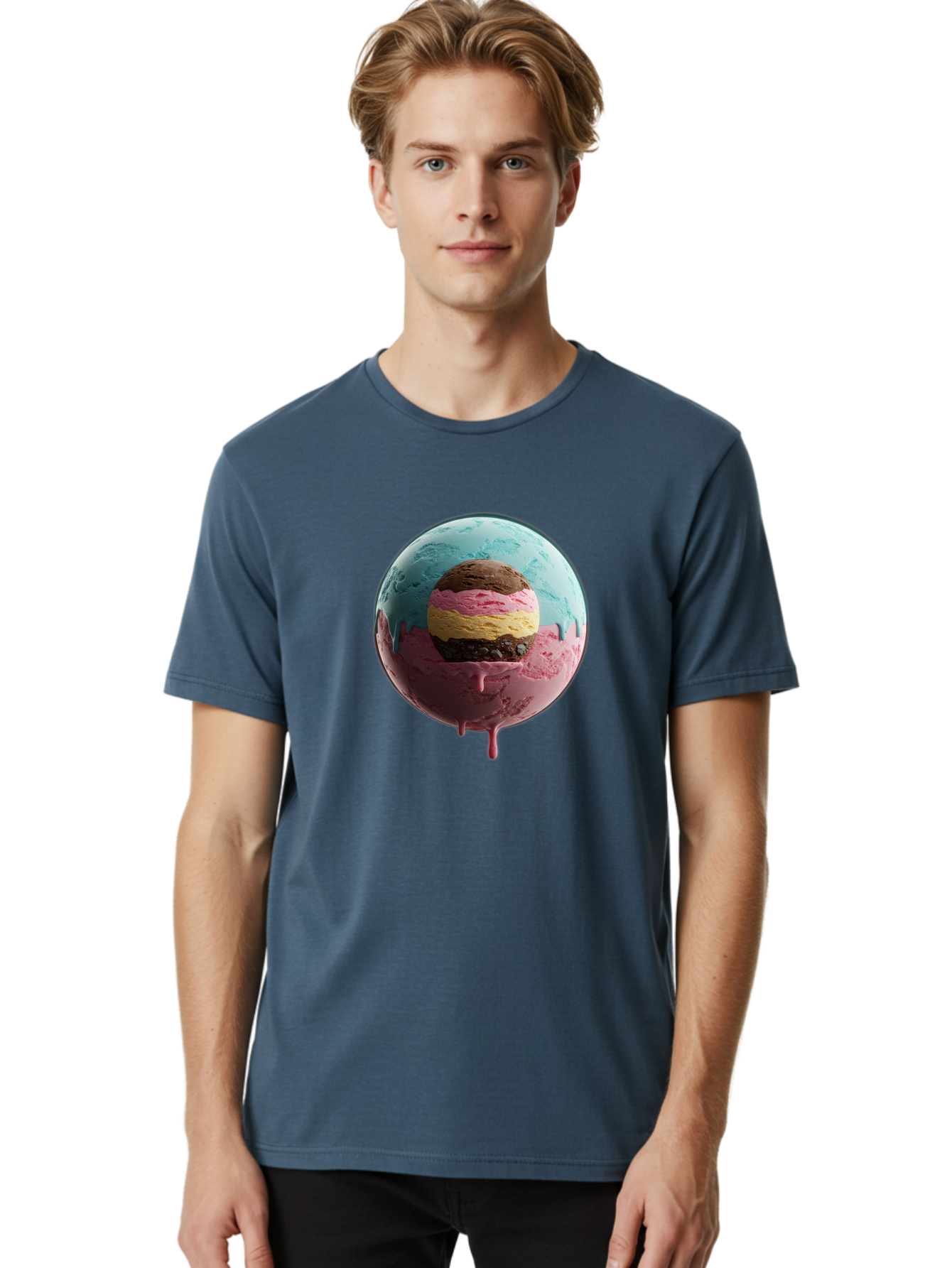 Neapolitan-Ice-Cream-Globe Men'S Graphic Tee, 100% Cotton, Comfortable Casual Summer Wear, Machine Washable, Vintage Camera, Old Camera, Antique Camera, Black Camera, Classic Photography, Photography Equipment, Nostalgic Device, Film Camera, Bak936