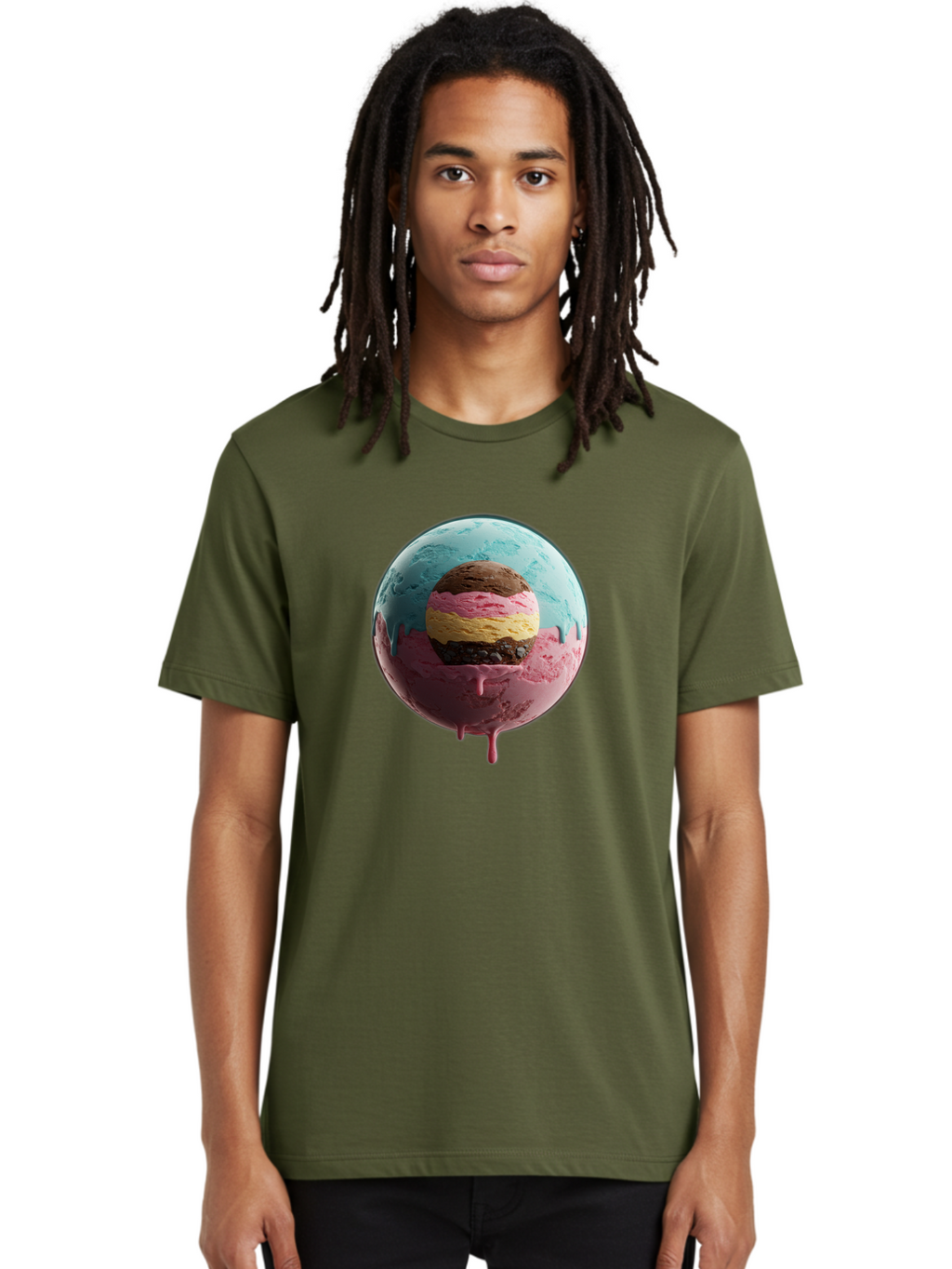 Neapolitan-Ice-Cream-Globe Men'S Graphic Tee, 100% Cotton, Comfortable Casual Summer Wear, Machine Washable, Vintage Camera, Old Camera, Antique Camera, Black Camera, Classic Photography, Photography Equipment, Nostalgic Device, Film Camera, Bak936