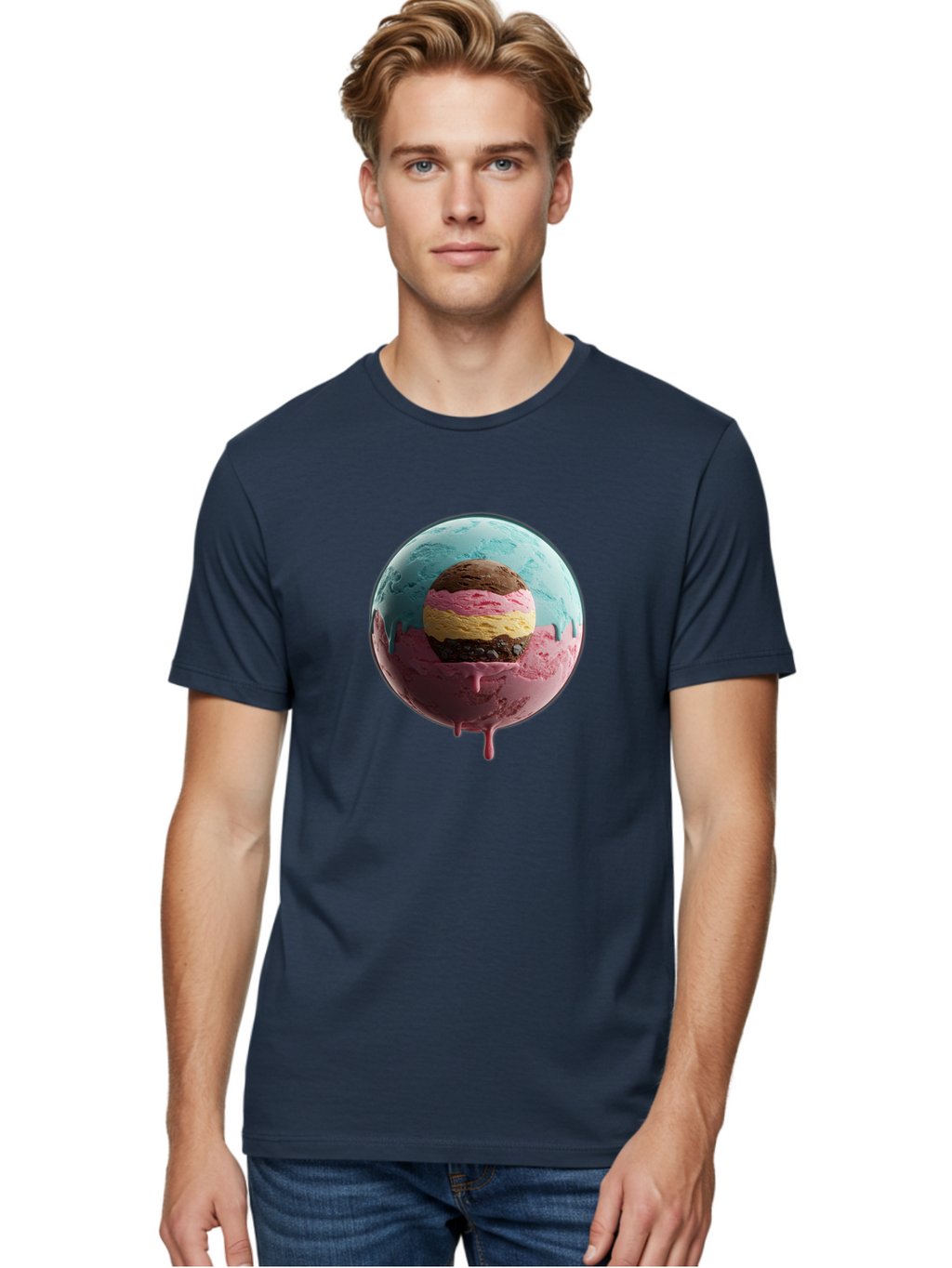 Neapolitan-Ice-Cream-Globe Men'S Graphic Tee, 100% Cotton, Comfortable Casual Summer Wear, Machine Washable, Vintage Camera, Old Camera, Antique Camera, Black Camera, Classic Photography, Photography Equipment, Nostalgic Device, Film Camera, Bak936