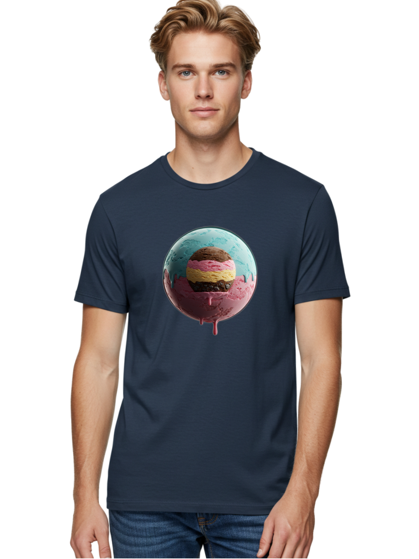 Neapolitan-Ice-Cream-Globe Men'S Graphic Tee, 100% Cotton, Comfortable Casual Summer Wear, Machine Washable, Vintage Camera, Old Camera, Antique Camera, Black Camera, Classic Photography, Photography Equipment, Nostalgic Device, Film Camera, Bak936