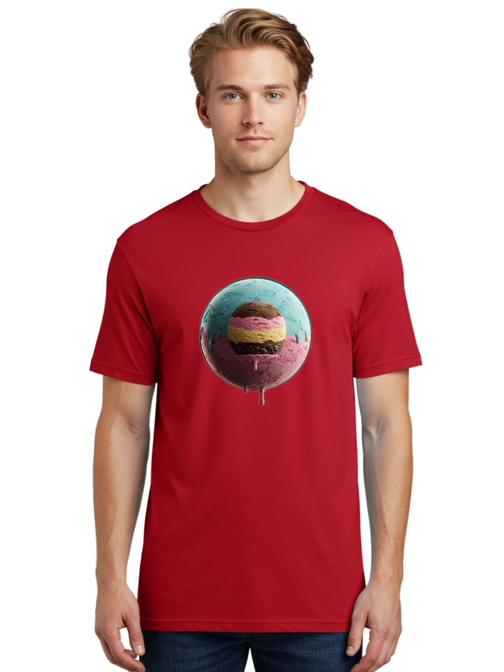 Neapolitan-Ice-Cream-Globe Men'S Graphic Tee, 100% Cotton, Comfortable Casual Summer Wear, Machine Washable, Vintage Camera, Old Camera, Antique Camera, Black Camera, Classic Photography, Photography Equipment, Nostalgic Device, Film Camera, Bak936