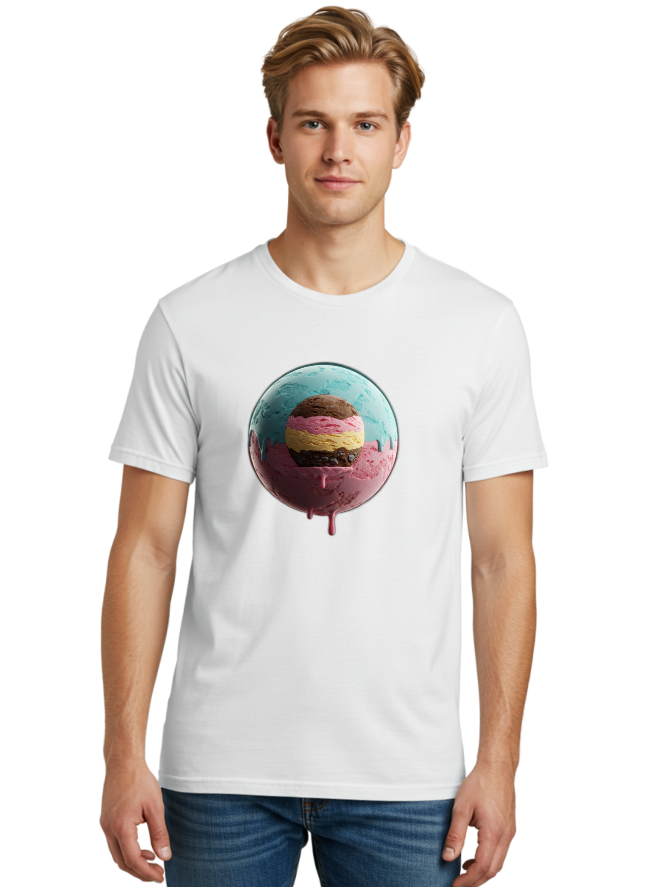 Neapolitan-Ice-Cream-Globe Men'S Graphic Tee, 100% Cotton, Comfortable Casual Summer Wear, Machine Washable, Vintage Camera, Old Camera, Antique Camera, Black Camera, Classic Photography, Photography Equipment, Nostalgic Device, Film Camera, Bak936