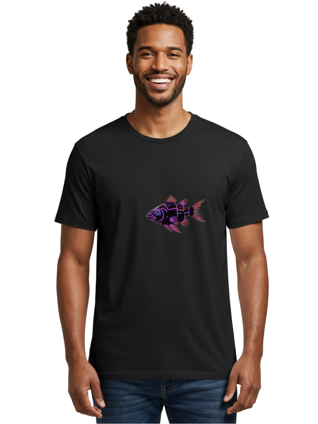 Neon-Fish Men'S Graphic Tee, 100% Cotton, Comfortable Casual Summer Wear, Machine Washable, Vintage Camera, Old Camera, Antique Camera, Black Camera, Classic Photography, Photography Equipment, Nostalgic Device, Film Camera, Camera Art Bak939