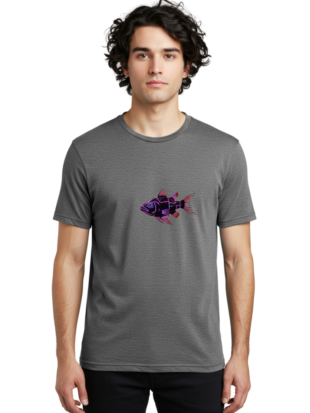 Neon-Fish Men'S Graphic Tee, 100% Cotton, Comfortable Casual Summer Wear, Machine Washable, Vintage Camera, Old Camera, Antique Camera, Black Camera, Classic Photography, Photography Equipment, Nostalgic Device, Film Camera, Camera Art Bak939