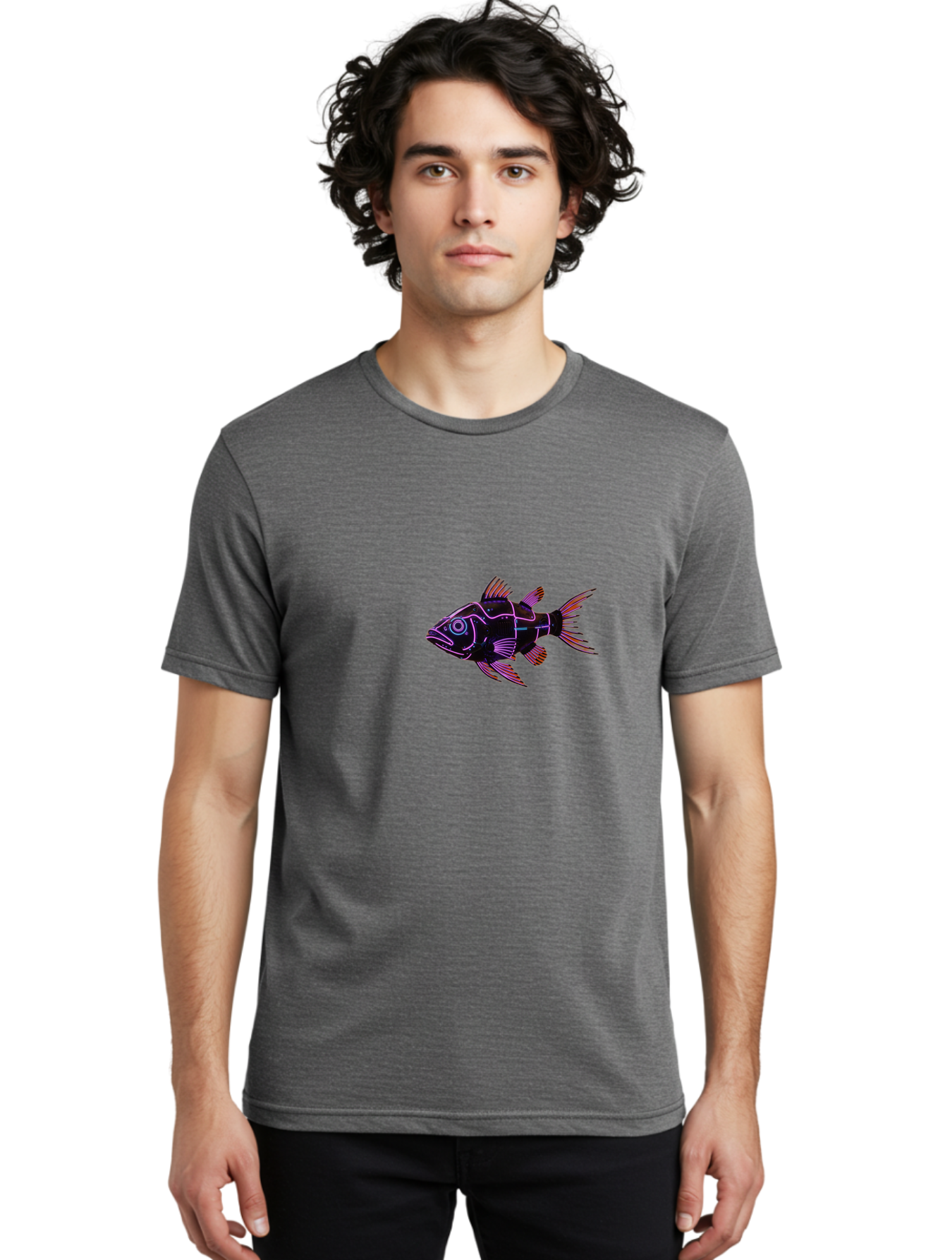 Neon-Fish Men'S Graphic Tee, 100% Cotton, Comfortable Casual Summer Wear, Machine Washable, Vintage Camera, Old Camera, Antique Camera, Black Camera, Classic Photography, Photography Equipment, Nostalgic Device, Film Camera, Camera Art Bak939