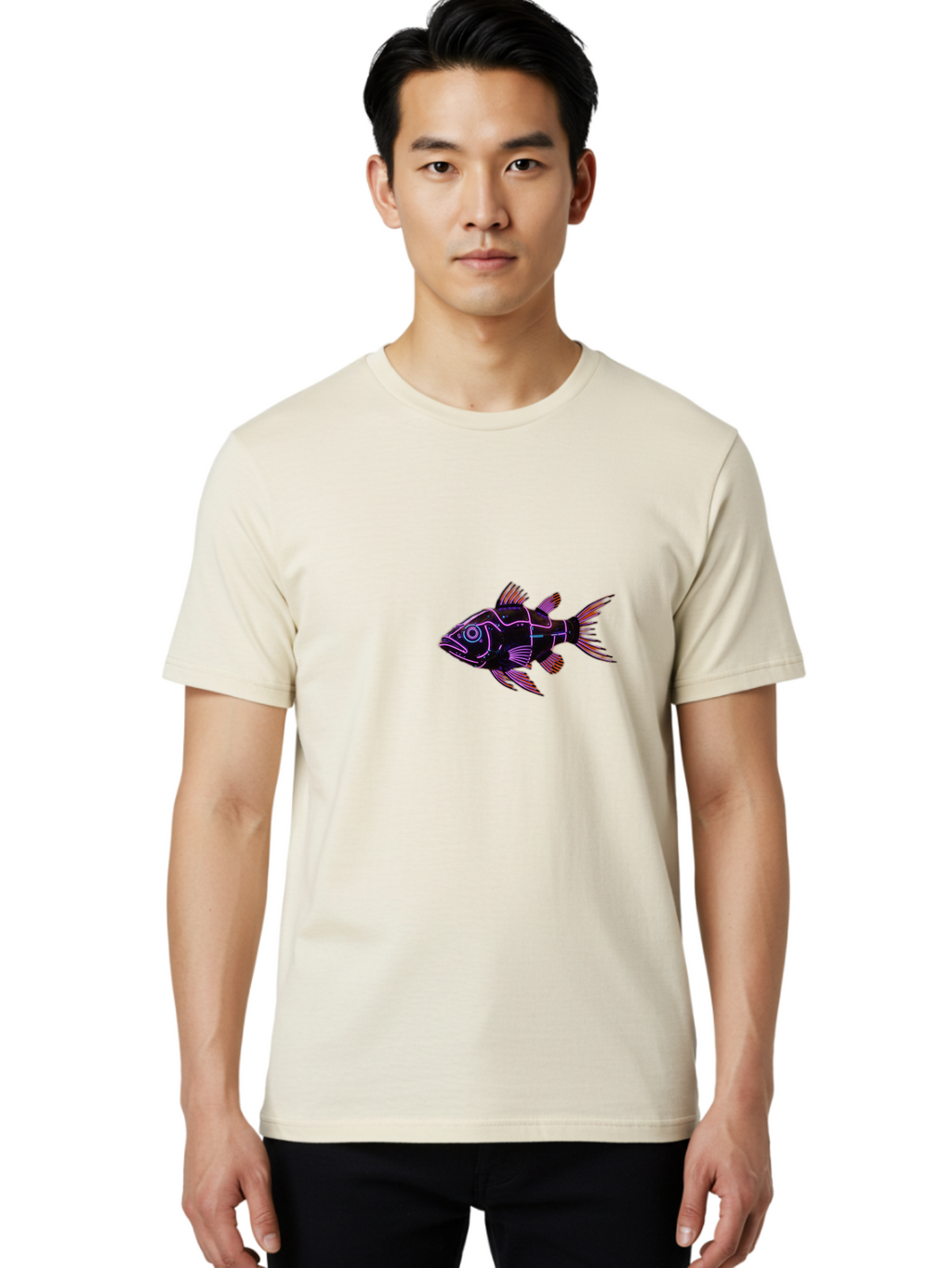 Neon-Fish Men'S Graphic Tee, 100% Cotton, Comfortable Casual Summer Wear, Machine Washable, Vintage Camera, Old Camera, Antique Camera, Black Camera, Classic Photography, Photography Equipment, Nostalgic Device, Film Camera, Camera Art Bak939