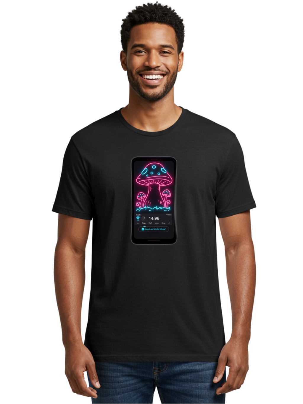 Neon-Mushrooms Men'S Graphic Tee, 100% Cotton, Comfortable Casual Summer Wear, Machine Washable, Vintage Camera, Old Camera, Antique Camera, Black Camera, Classic Photography, Photography Equipment, Nostalgic Device, Film Camera, Camera Art Bak940