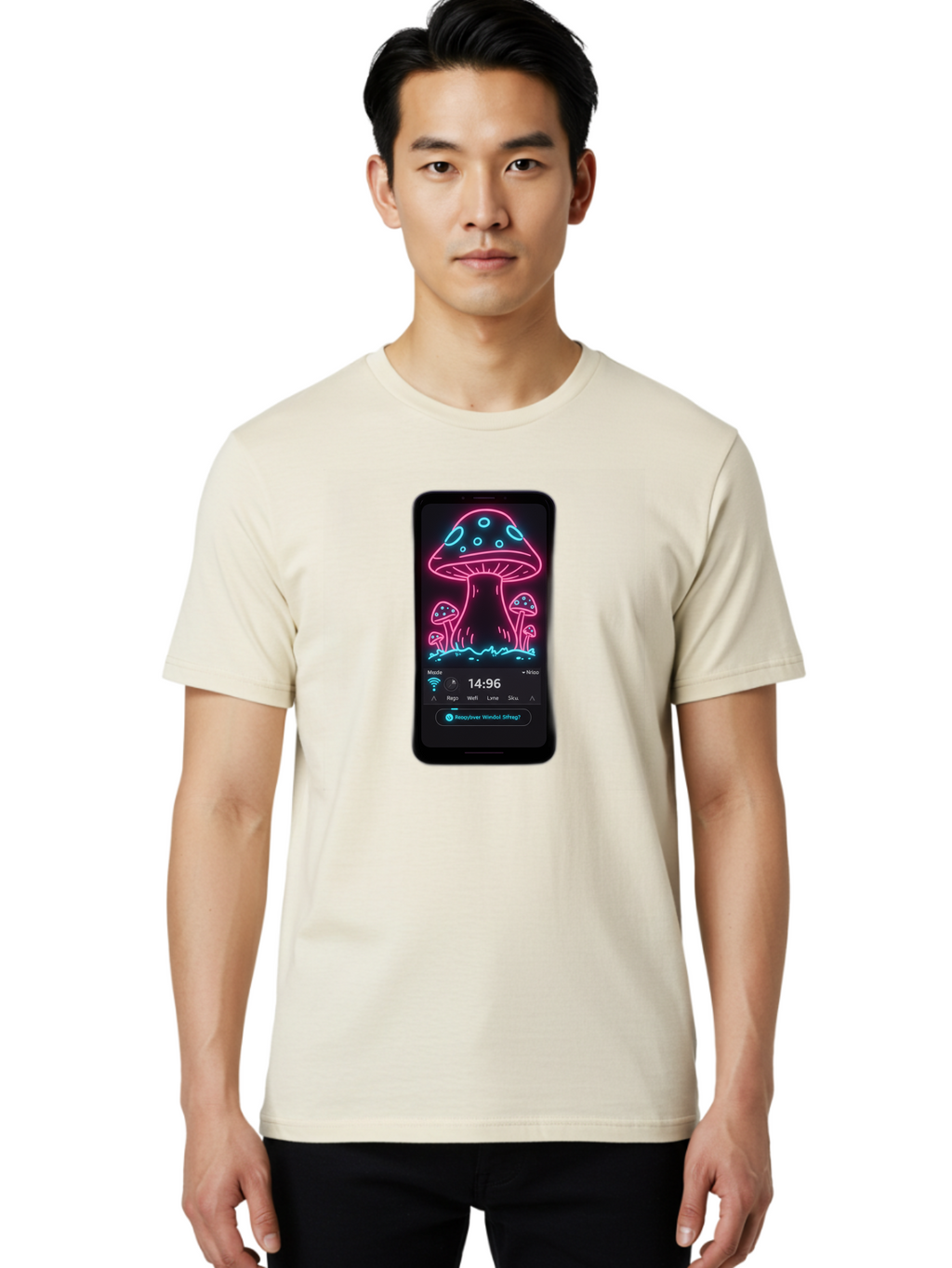 Neon-Mushrooms Men'S Graphic Tee, 100% Cotton, Comfortable Casual Summer Wear, Machine Washable, Vintage Camera, Old Camera, Antique Camera, Black Camera, Classic Photography, Photography Equipment, Nostalgic Device, Film Camera, Camera Art Bak940