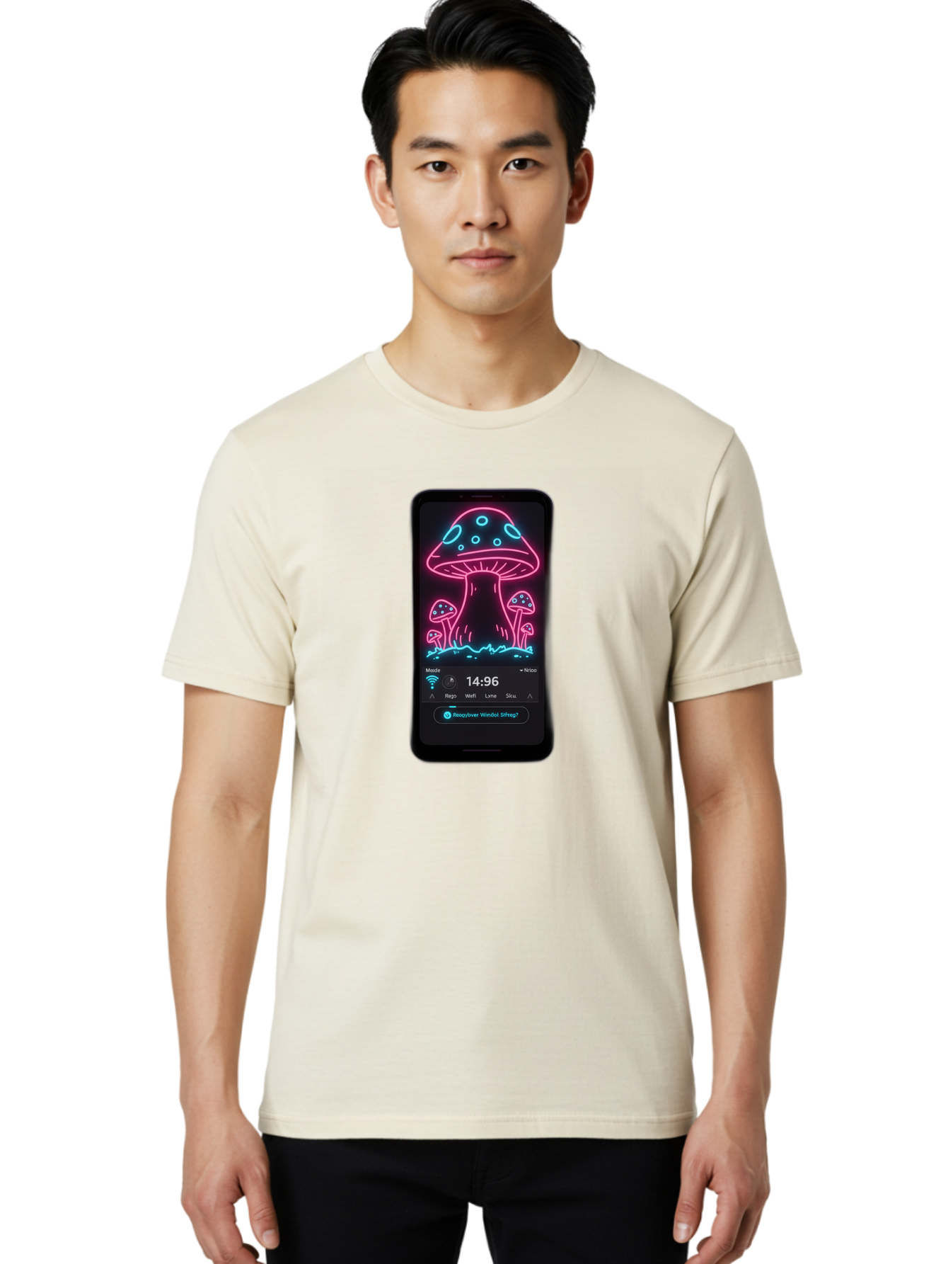 Neon-Mushrooms Men'S Graphic Tee, 100% Cotton, Comfortable Casual Summer Wear, Machine Washable, Vintage Camera, Old Camera, Antique Camera, Black Camera, Classic Photography, Photography Equipment, Nostalgic Device, Film Camera, Camera Art Bak940