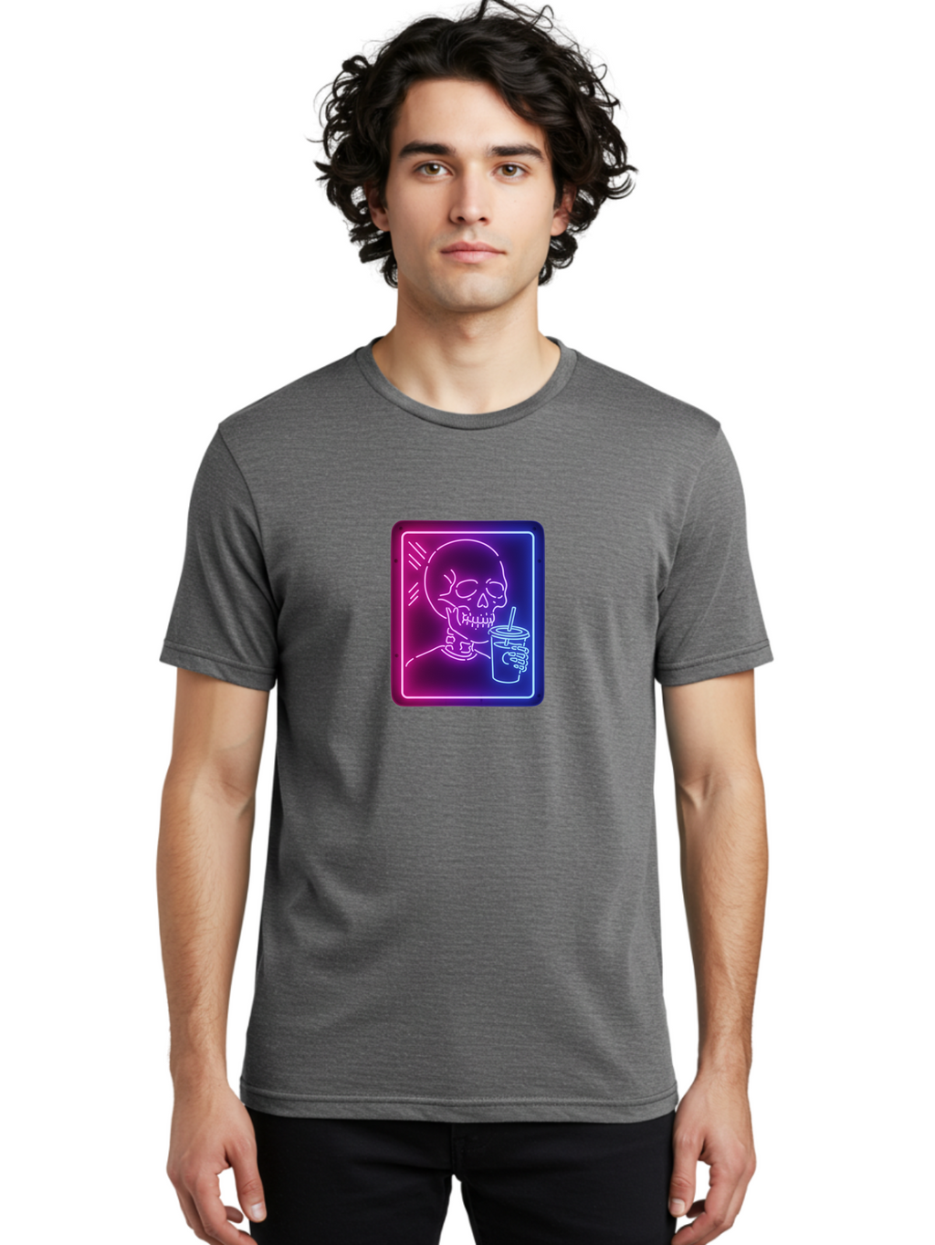 Neon-Skeleton-Drinking Men'S Graphic Tee, 100% Cotton, Comfortable Casual Summer Wear, Machine Washable, Vintage Camera, Old Camera, Antique Camera, Black Camera, Classic Photography, Photography Equipment, Nostalgic Device, Film Camera, Bak941
