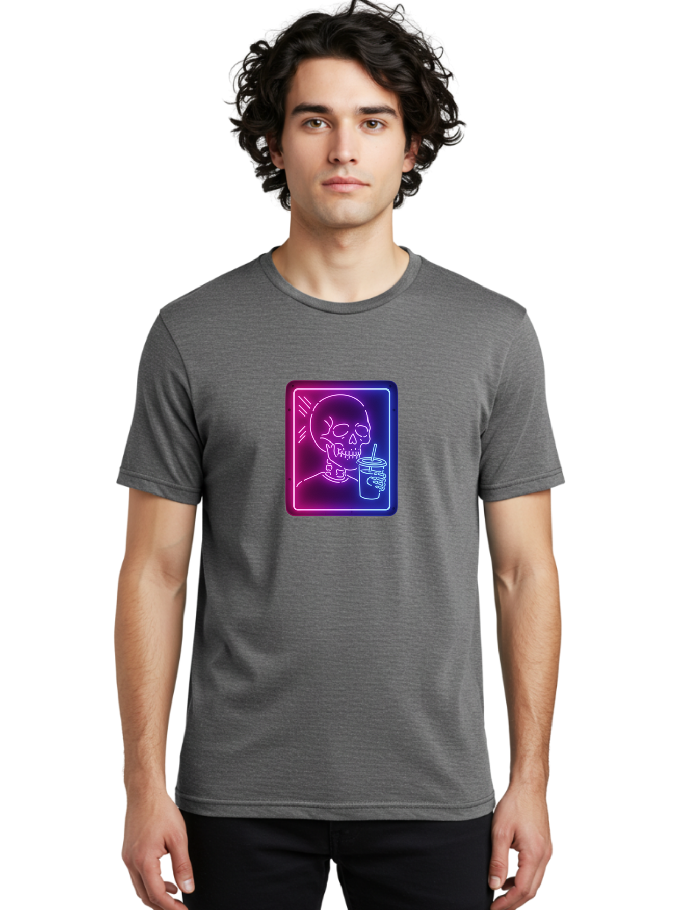 Neon-Skeleton-Drinking Men'S Graphic Tee, 100% Cotton, Comfortable Casual Summer Wear, Machine Washable, Vintage Camera, Old Camera, Antique Camera, Black Camera, Classic Photography, Photography Equipment, Nostalgic Device, Film Camera, Bak941